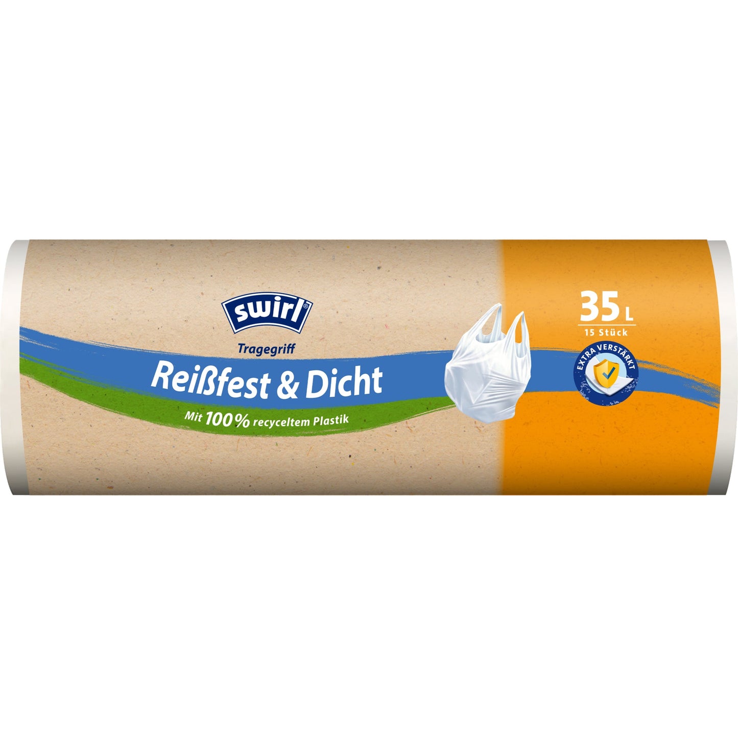 Swirl Müllbeutel 65 x 53 cm (B x H) 35l Plastik, 100 % recycelt transparent 15 St./Pack.
