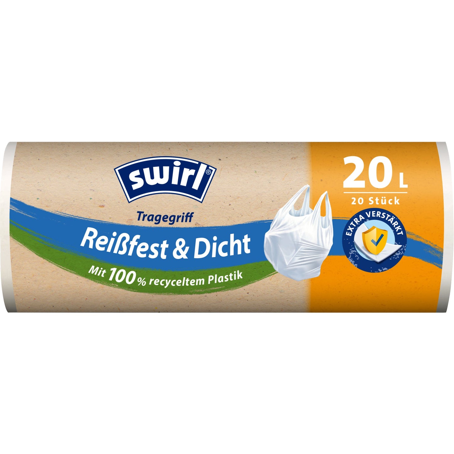Swirl Müllbeutel 48 x 48 cm (B x H) 20l Plastik, 100 % recycelt transparent 20 St./Pack.