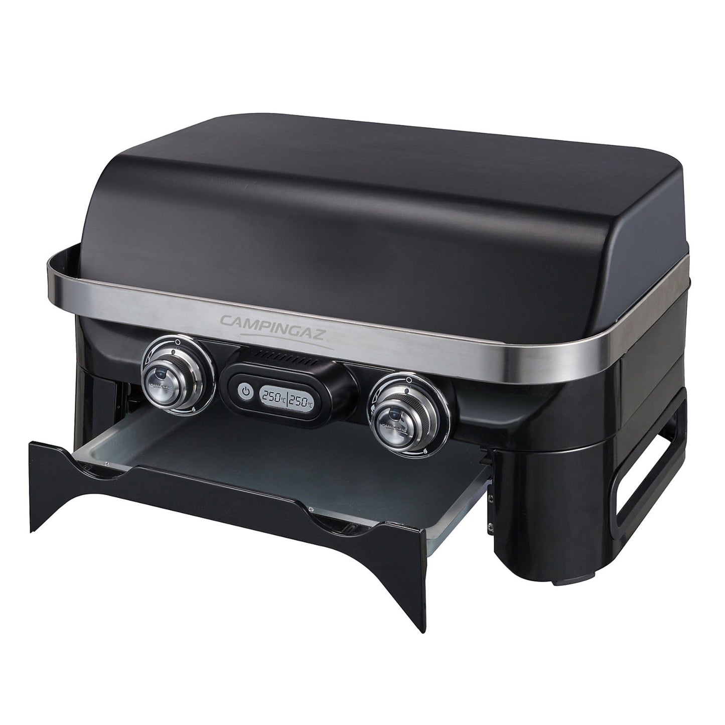 CAMPINGAZ Gasgrill Attidude 2100 EX Außenbereich offen: 65 x 73 x 69 cm, geschlossen: 65 x 36 x 52 cm (B x H x T) Butan oder Propan 360 g/h elektronisch 2 Brenner inkl. Schlauch, Druckregler (50 mbar)