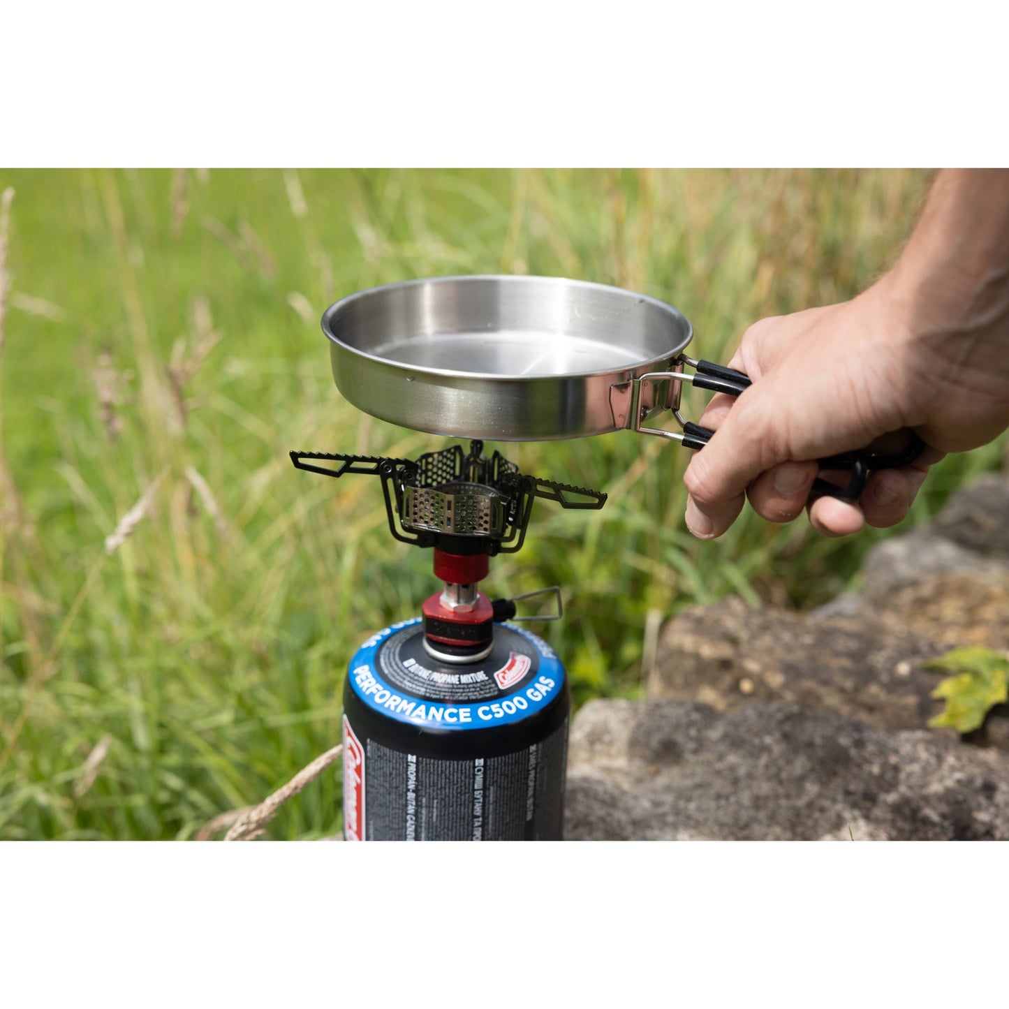 CAMPINGAZ Topfset Trekking Topf 14,5 x 6,5 cm (Ø x H), Deckel, Pfanne 15,5 x 3 cm (Ø x H) Edelstahl silber