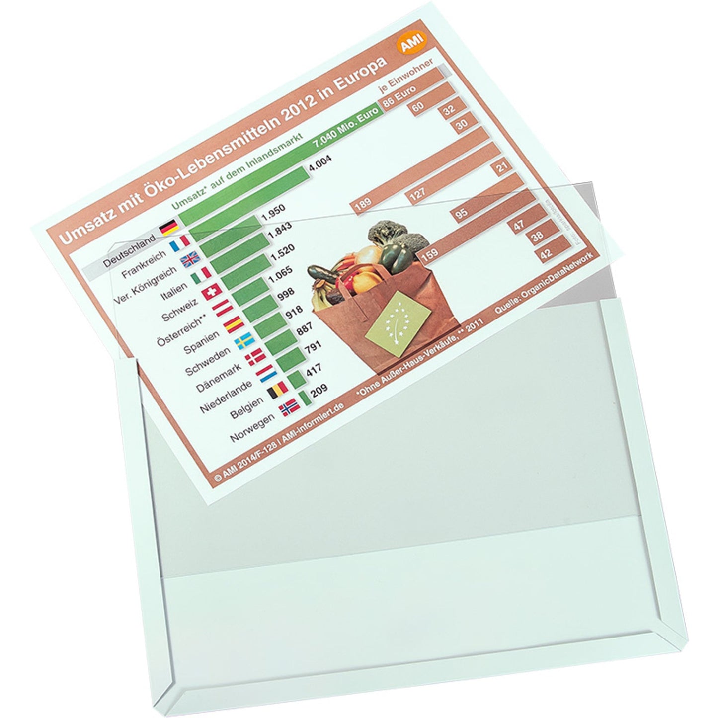 EICHNER Sichttasche DIN A4 quer Hart-PVC grau 10 St./Pack.