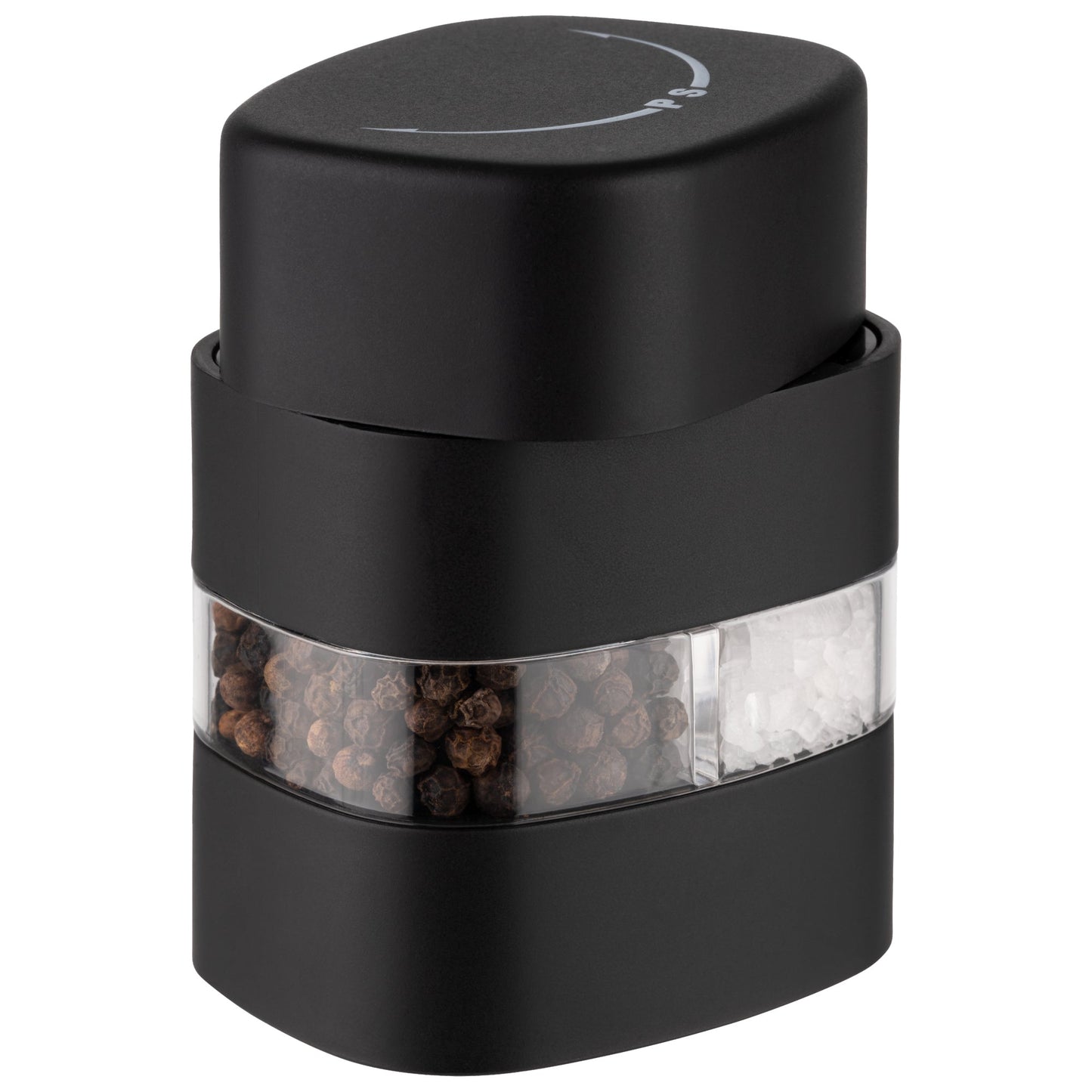 APS Salz- und Pfeffermühle 2in1 6 x 8 x 5 cm (B x H x T) ABS Kunststoff/Acryl schwarz