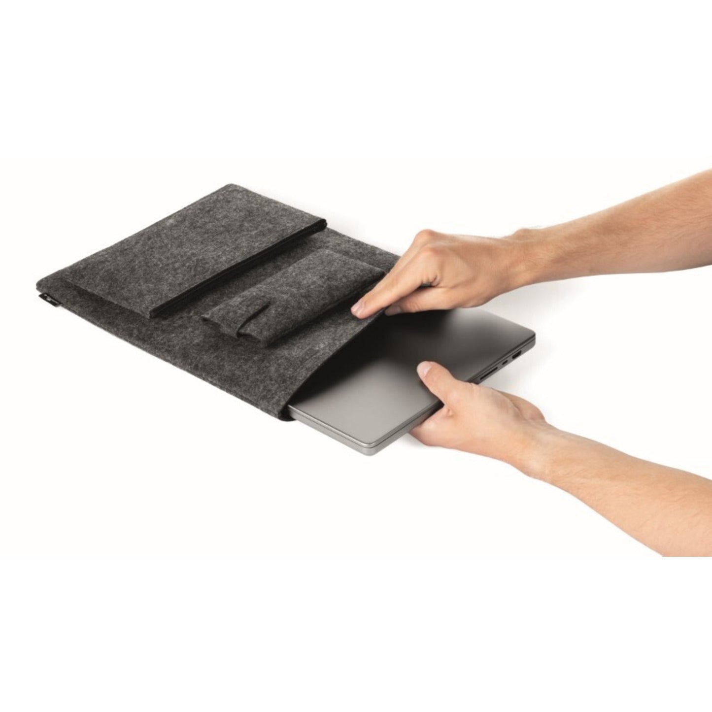 DURABLE Notebookhülle MultiBag EFFECT 30 x 40,5 x 2 cm (B x H x T) Zubehörtasche 26 x 15,5 cm (B x H), Handytasche 10 x 18 cm (B x H) PET-Filz, 60 % recycelt anthrazit