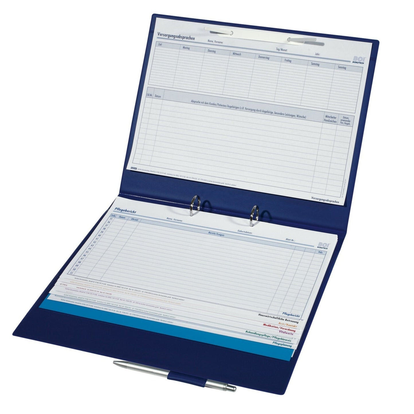 BOI Patienten-Dokumentationsmappe click plus ambulante Dienste DIN A4 19mm Kunststoff blau
