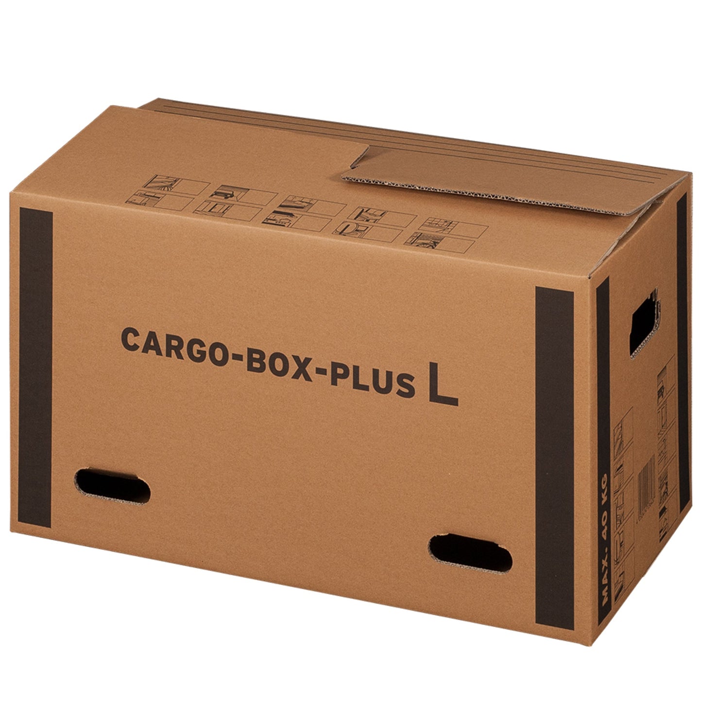 smartboxpro Umzugskarton CargoBox Plus 64 x 36 x 34 cm (B x H x T) 40kg Wellkarton braun
