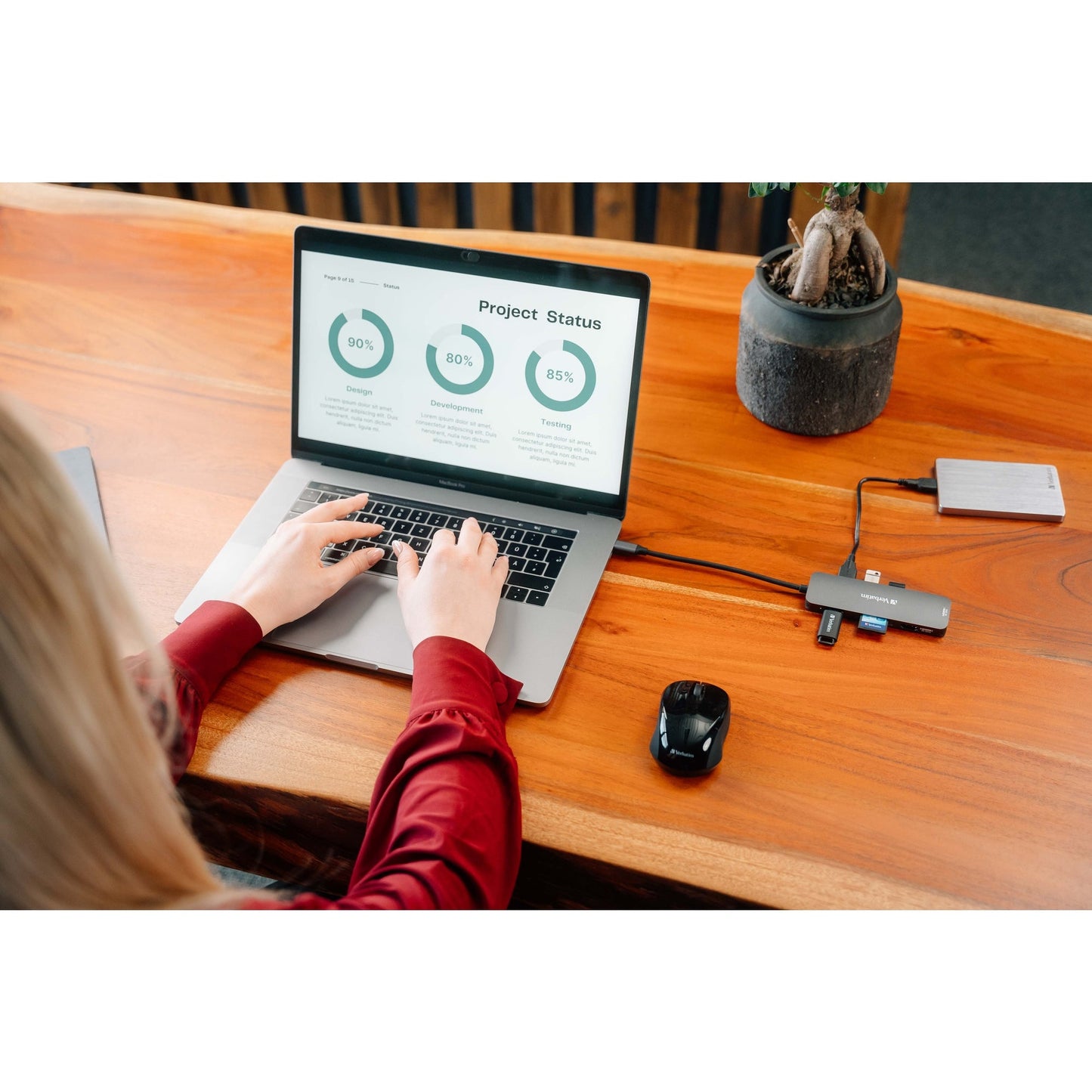 Verbatim USB-Hub CMH-08 USB-C grau/schwarz