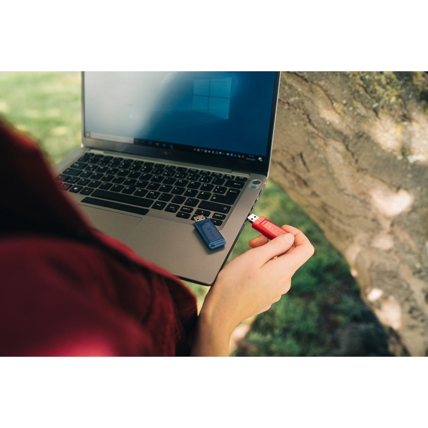 Verbatim USB-Stick Slider USB 2.0 32Gbyte rot, blau 2 St./Pack.