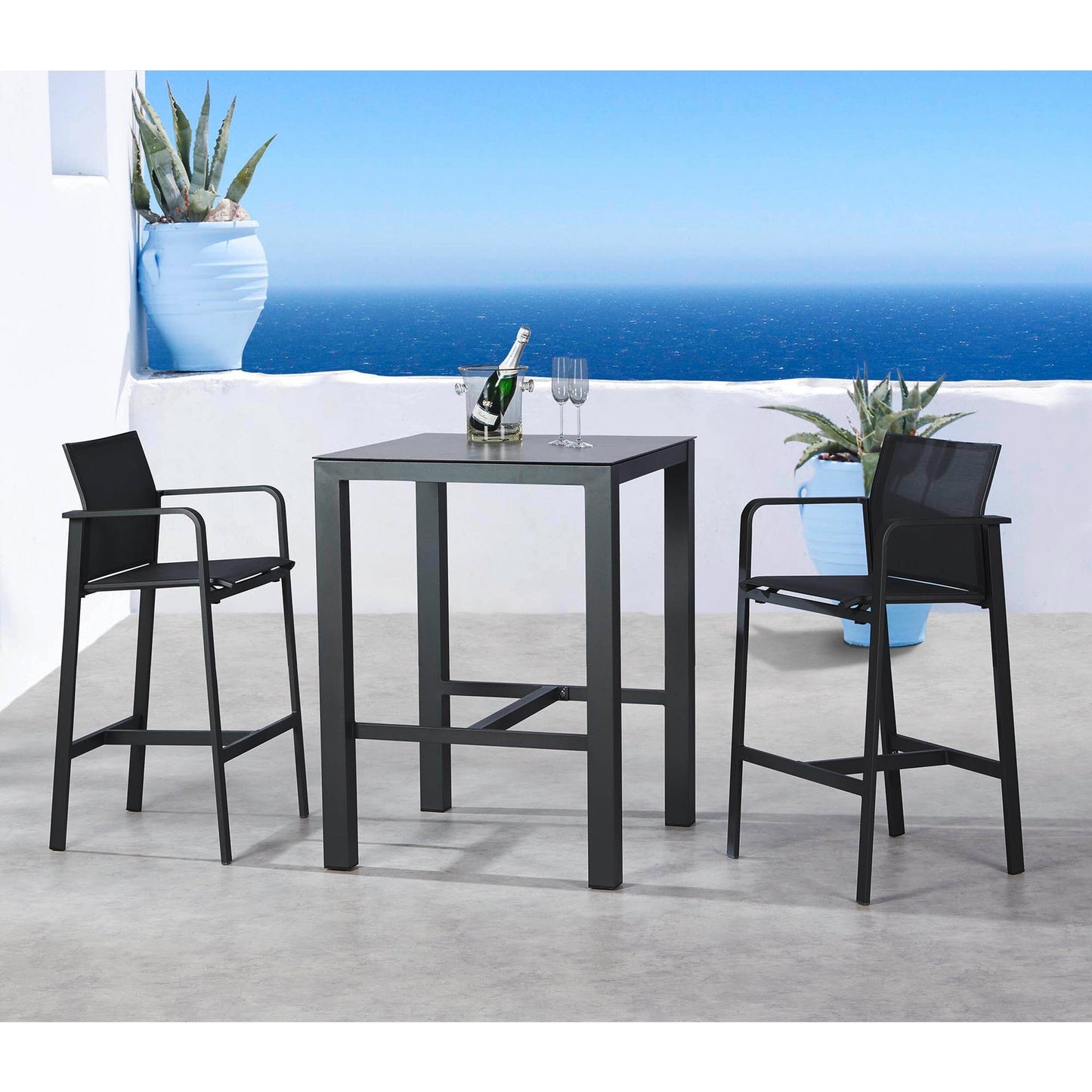 BEST Stehtisch Rhodos 80 x 109,5 x 80 cm (B x H x T) Hochdrucklaminat (HPL) grau