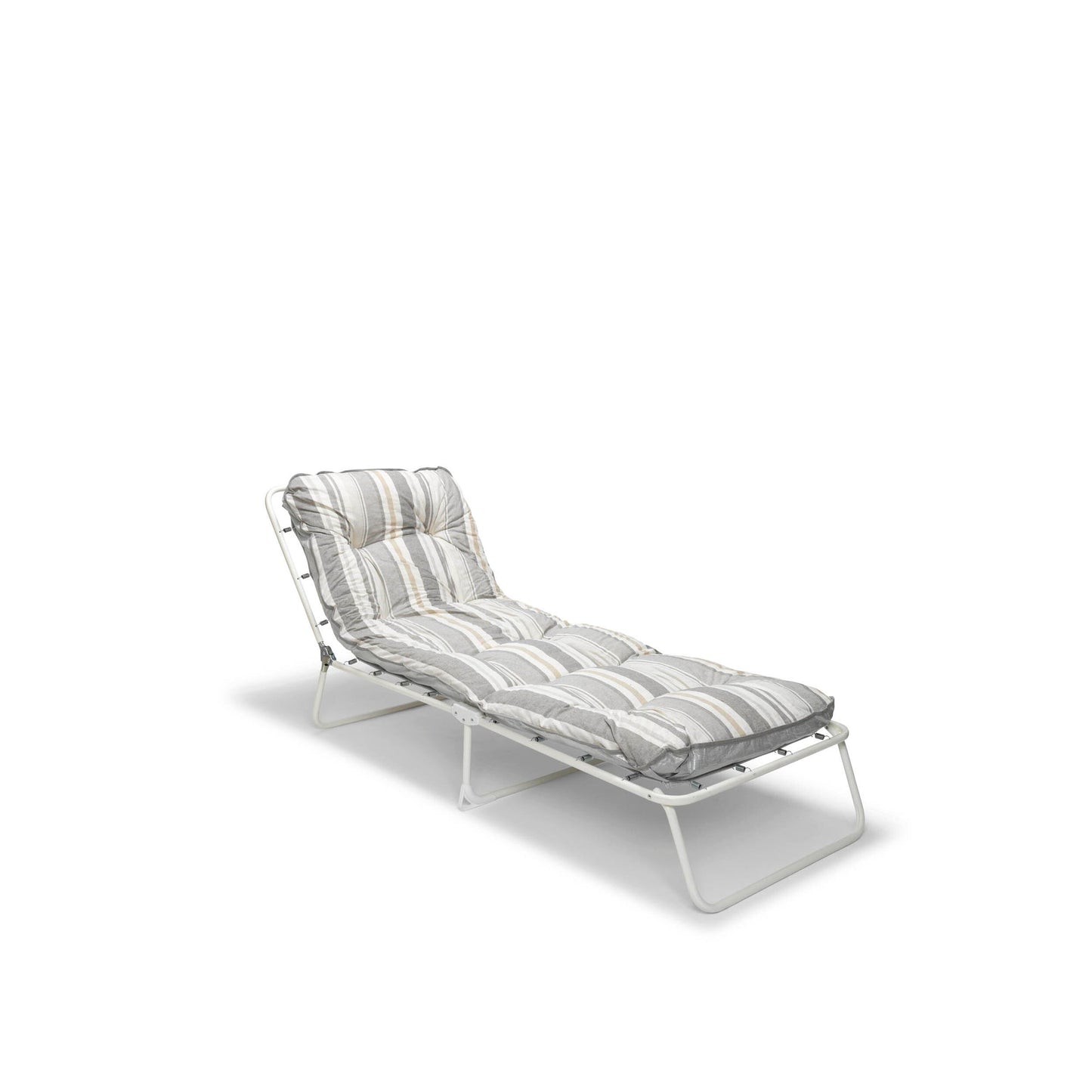 BEST Campingliege Wörthersee 60 x 38 x 180 cm (B x H x T) max. Gewicht des Nutzers: 120kg Baumwolle/Polyester grau/weiß