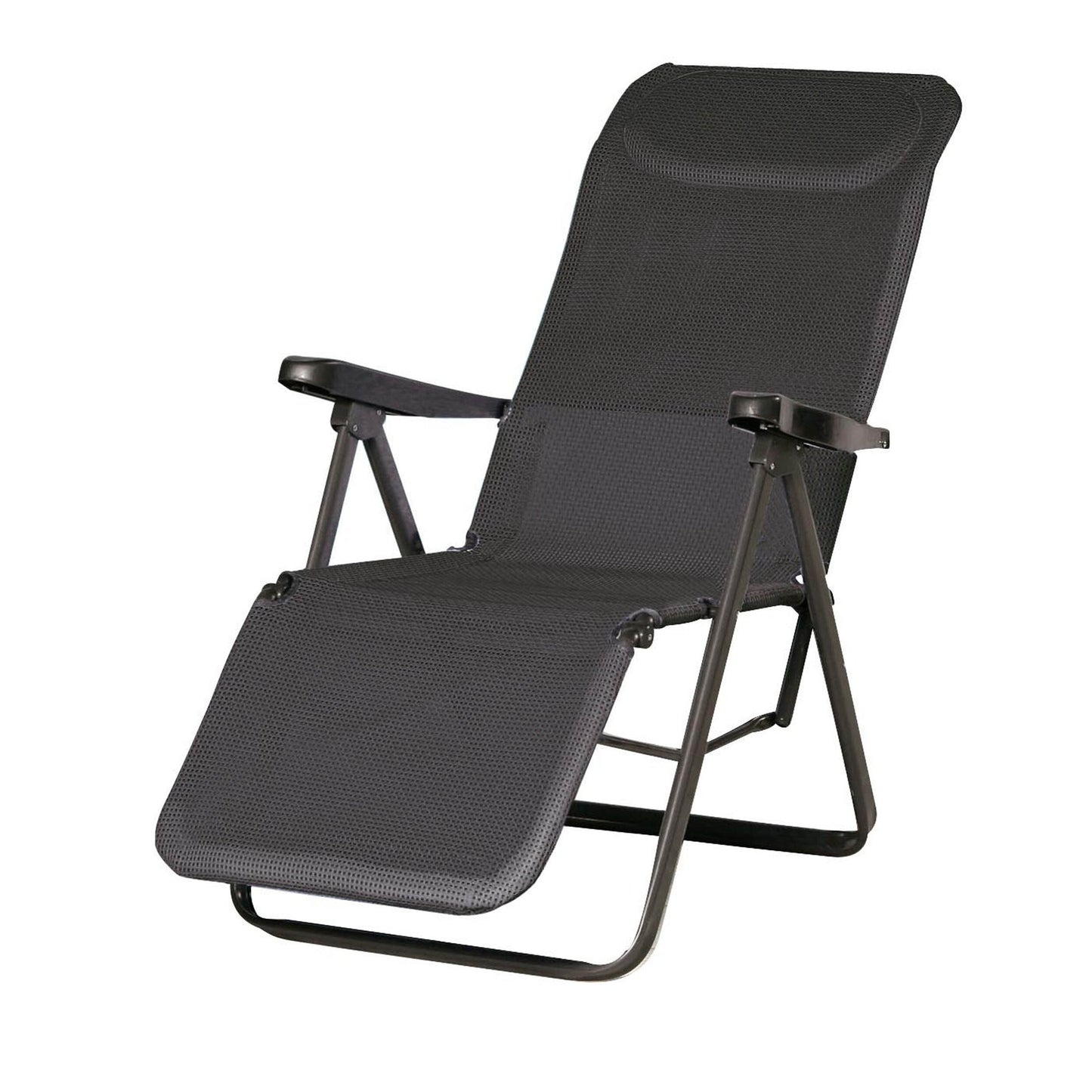 BEST Campingliege Lugano 65 x 114 x 85 cm (B x H x T) max. Gewicht des Nutzers: 120kg Textilene schwarz