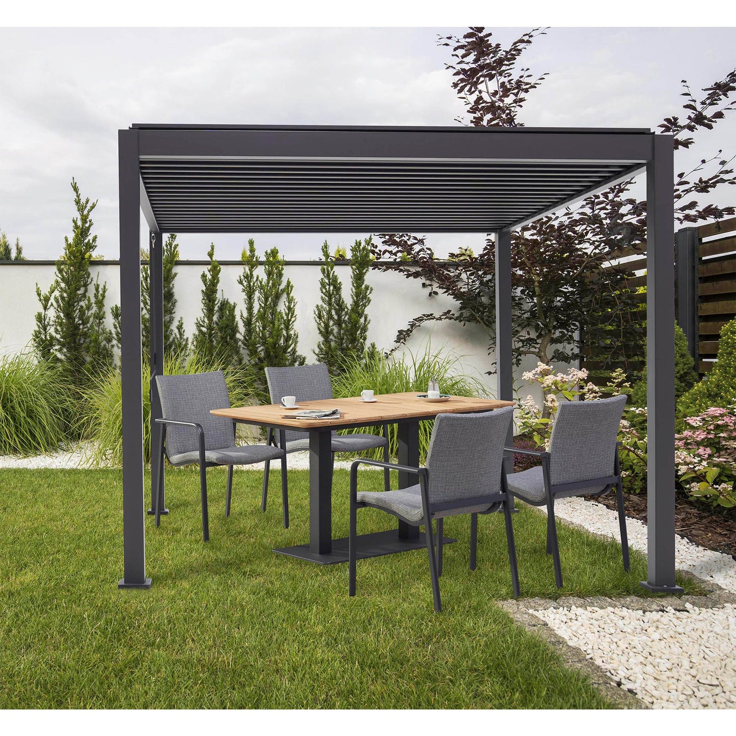 BEST Terrassenüberdachung Cadiz 300 x 250 x 400 cm (B x H x T) Aluminium anthrazit