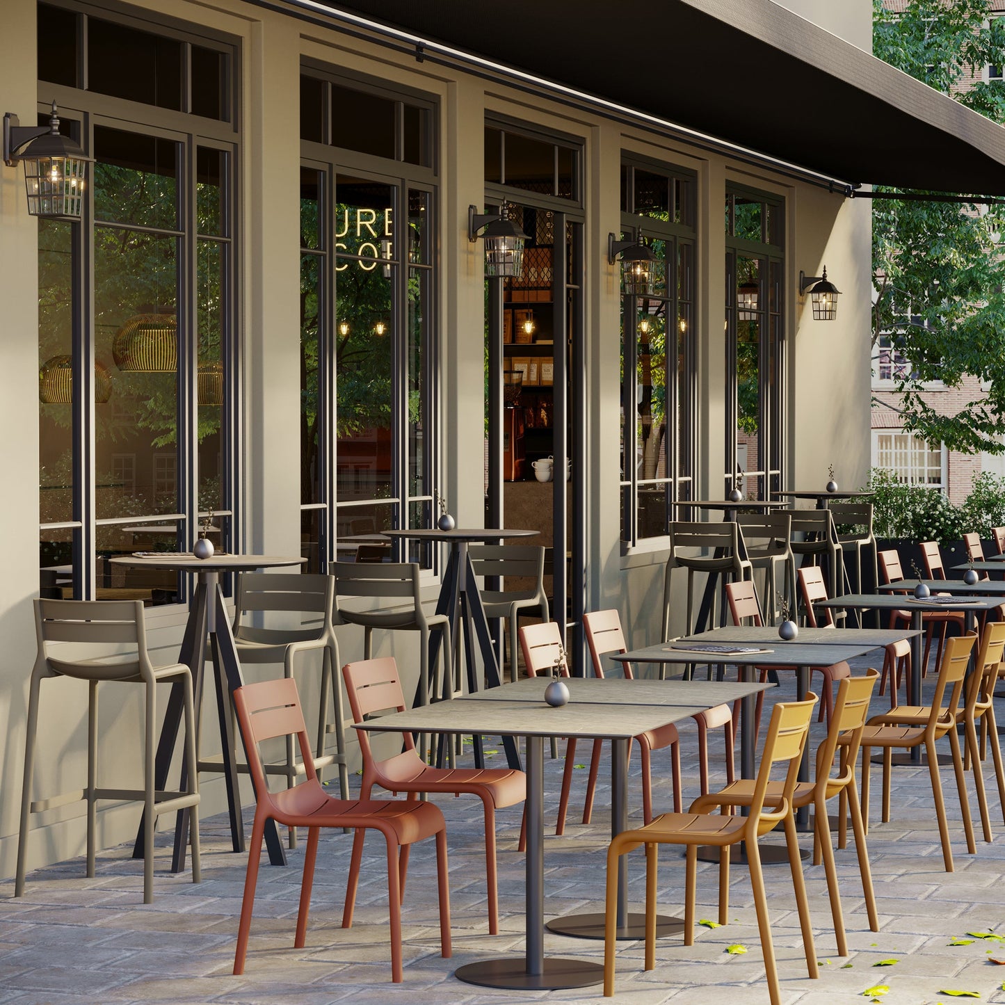 BEST Gartenstuhl Calor Stapelstuhl 49 x 82 x 55 cm (B x H x T) Polypropylen gelb 4 St./Pack.