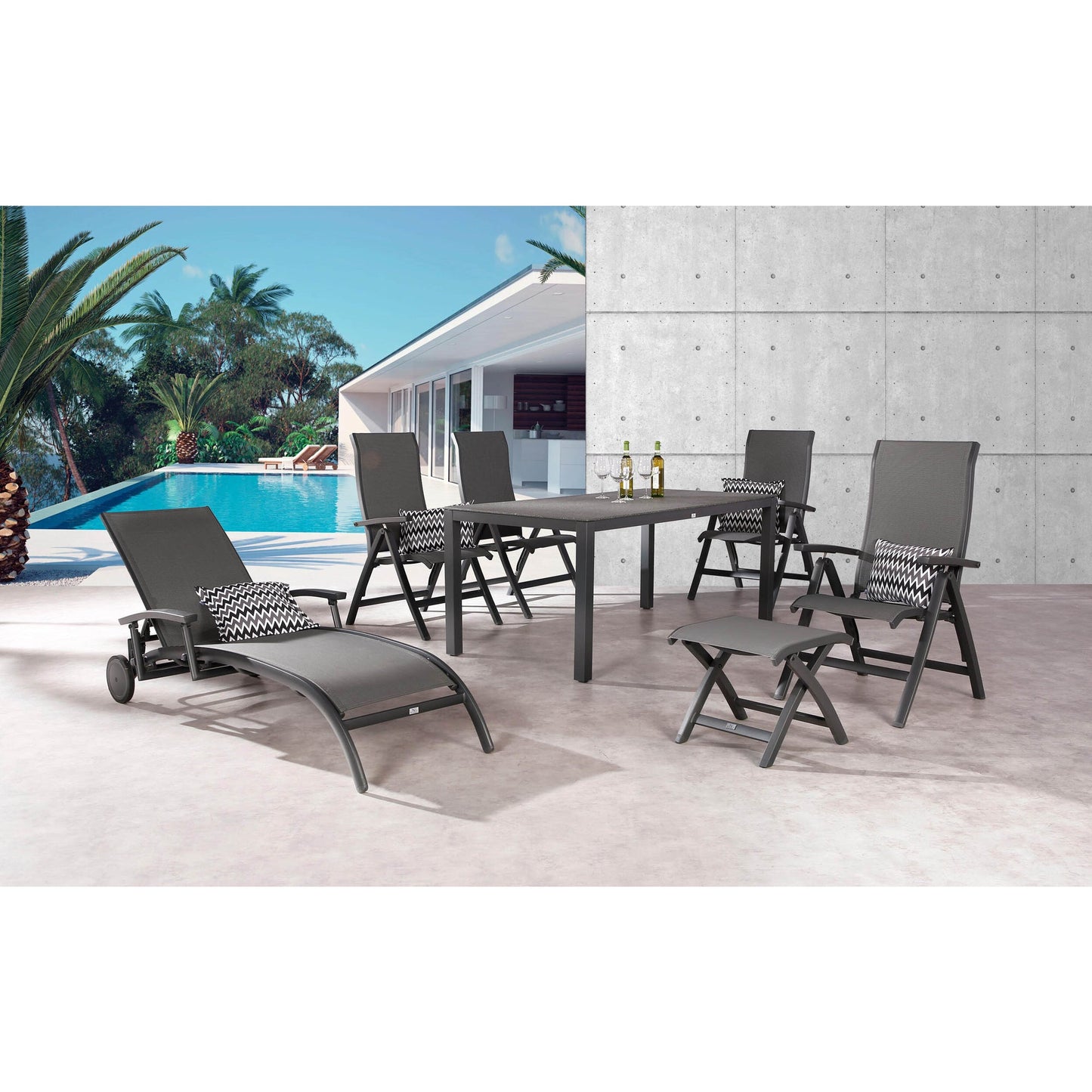 BEST Gartenhocker Larino 48 x 43 x 48 cm (B x H x T) 2,9kg Kunststoffgewebe anthrazit 2 St./Pack.