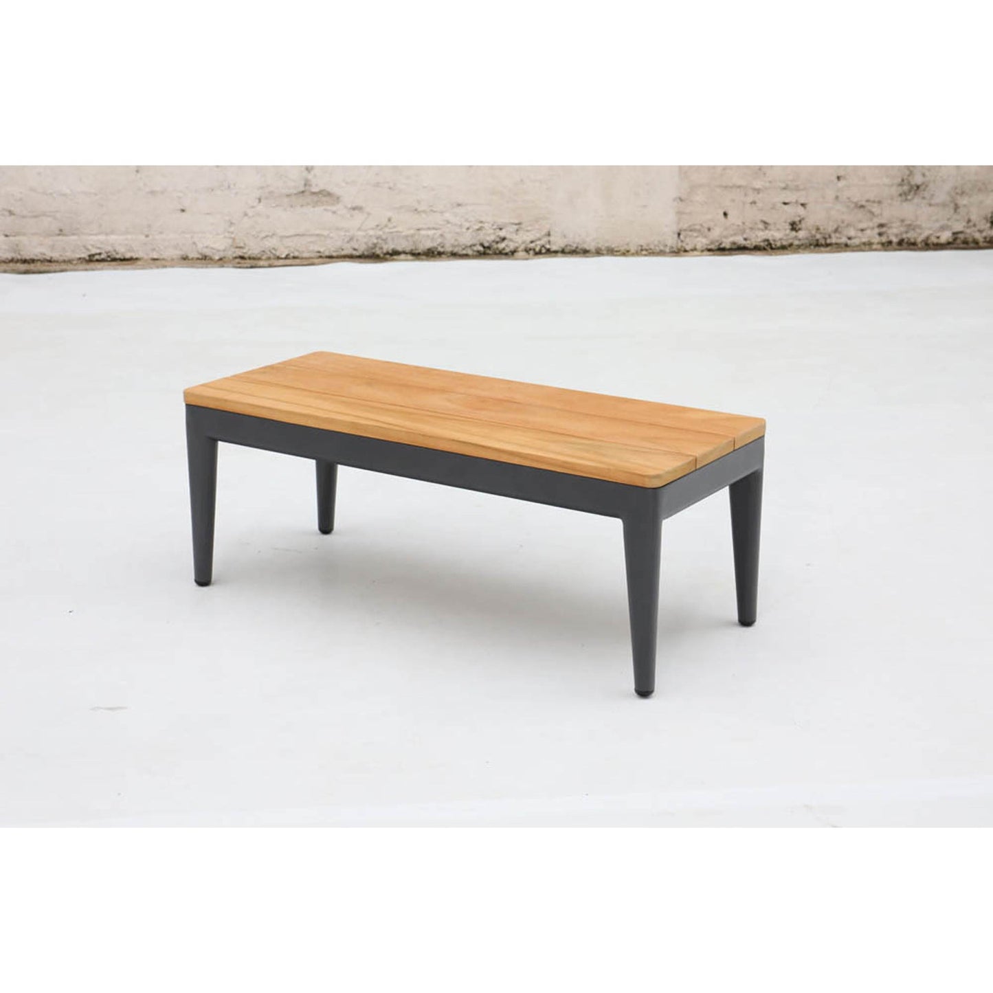 BEST Loungemöbel Athene Beistelltische Keramiktisch: 144 x 26 x 74, Teakholztisch: 89 x 36 x 39 cm (B x H x T) Keramik/Teakholz anthrazit/teakholz