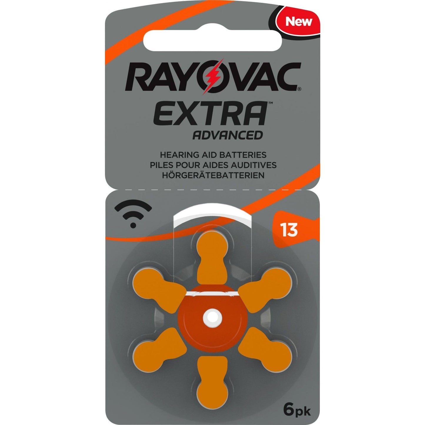 Rayovac Knopfzelle Extra Advanced Zink-Luft PR48/04606/13 1,4V 6 St./Pack.