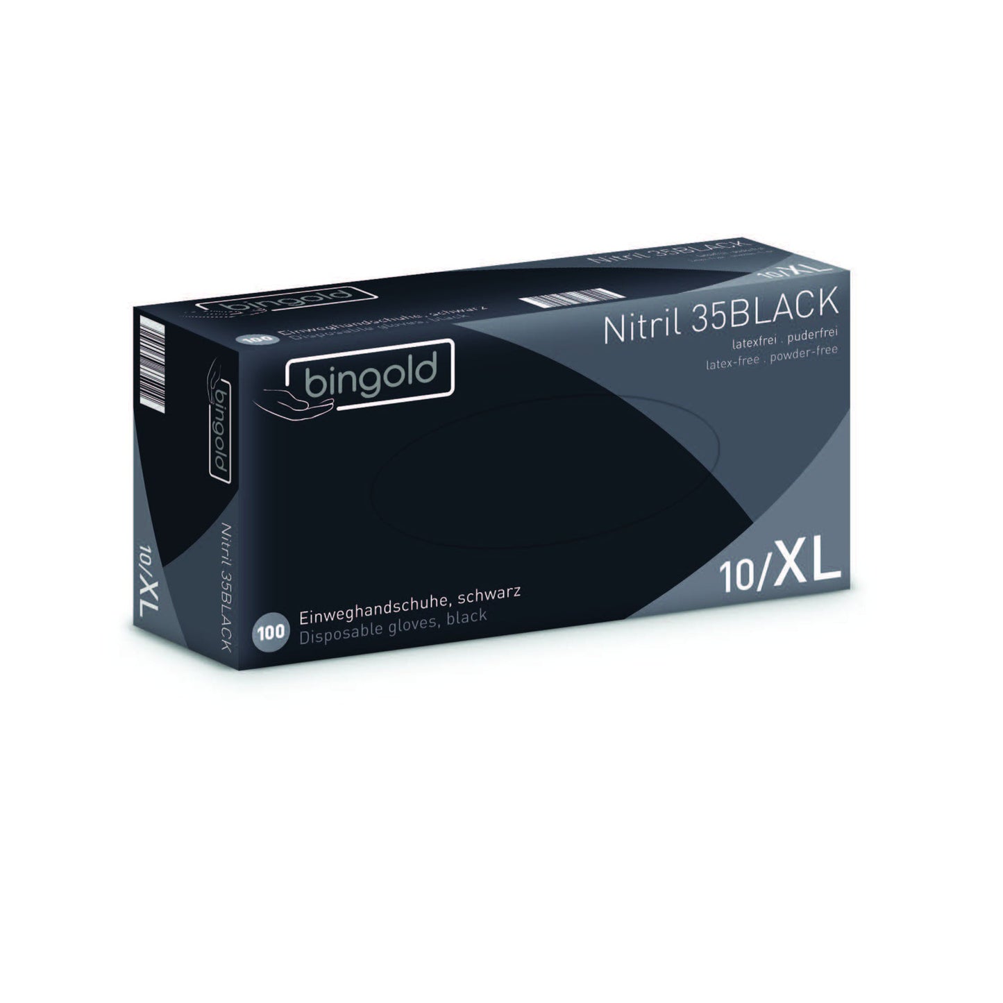 BINGOLD Einweghandschuhe Nitril 35BLACK XL Nitril schwarz 100 St./Pack.