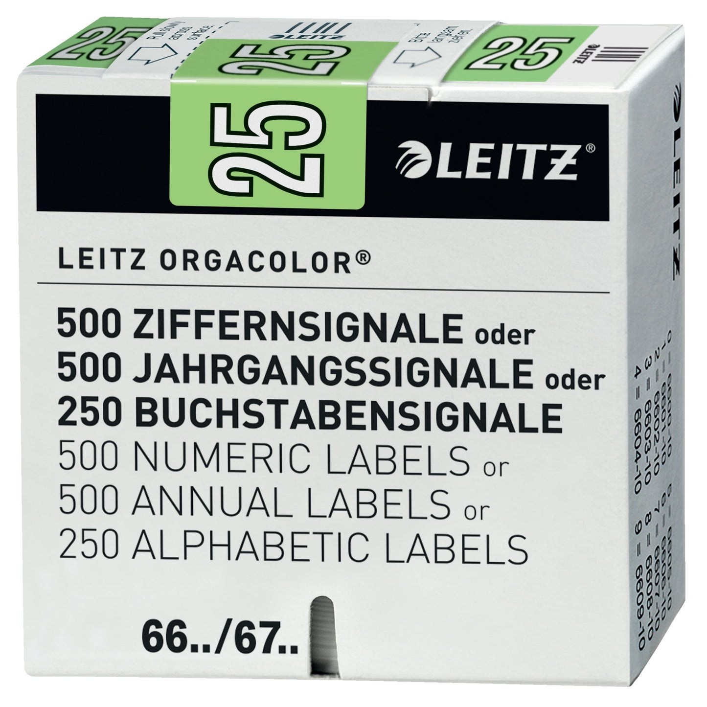 Leitz Jahrgangssignal Orgacolor® Leitz Orgacolor® Jahrgangsregistraturen 25 Papier, folienkaschiert grün 500 St./Pack.