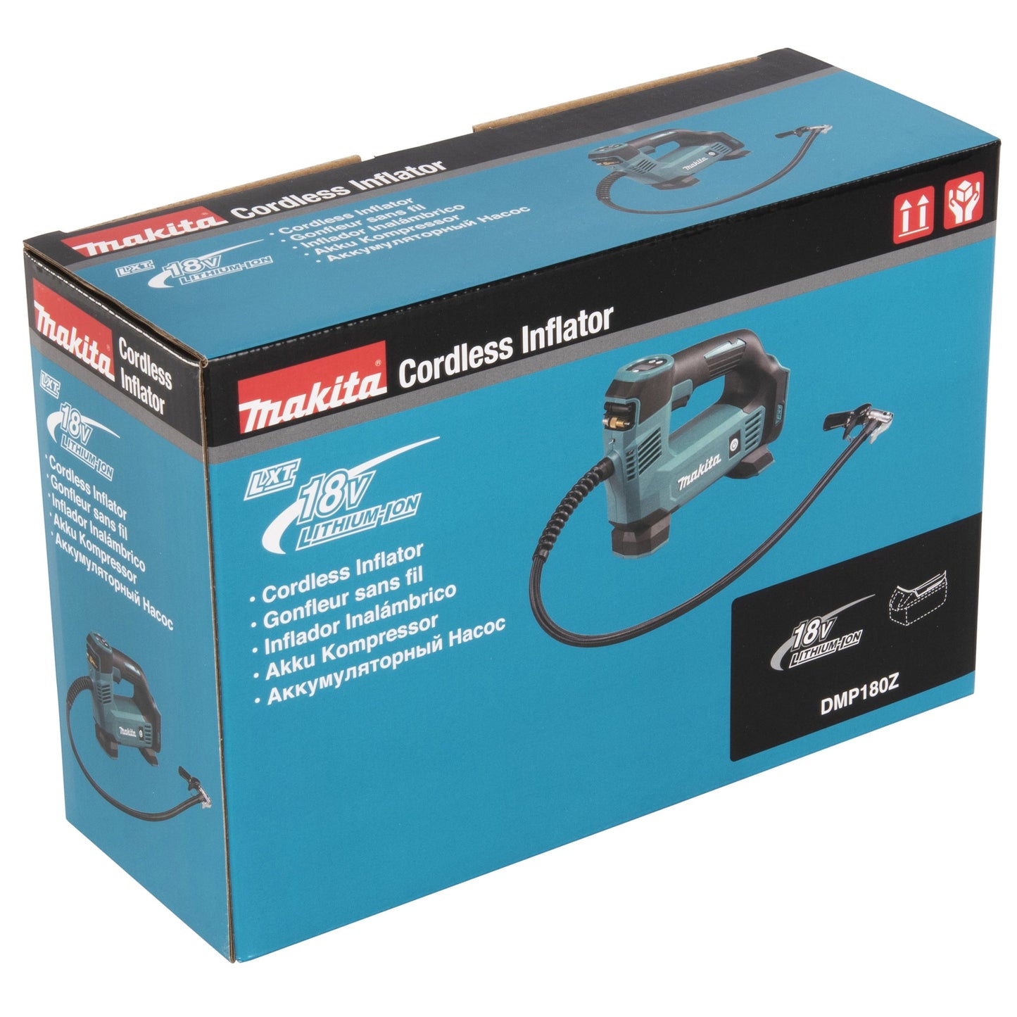 Kompressor DMP180 8,3bar 73dB Akku Zubehör erforderlich erforderliches Zubehör: Makita Akku BL1850B, Akkuladegerät DC18RC