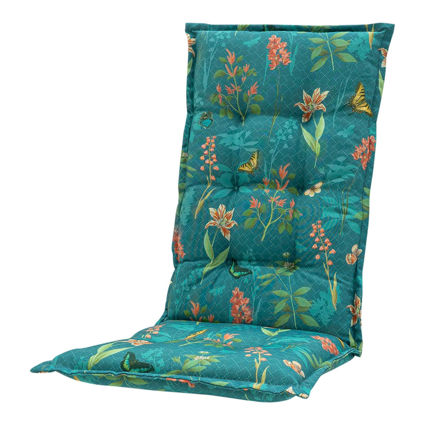 BEST Gartenauflage Hochlehner Breite des Sitzes: 60cm Tiefe der Sitzfläche: 74cm Höhe der Rückenlehne: 70cm 60 % Polyester, 40 % Baumwolle (190 g/m²) blau