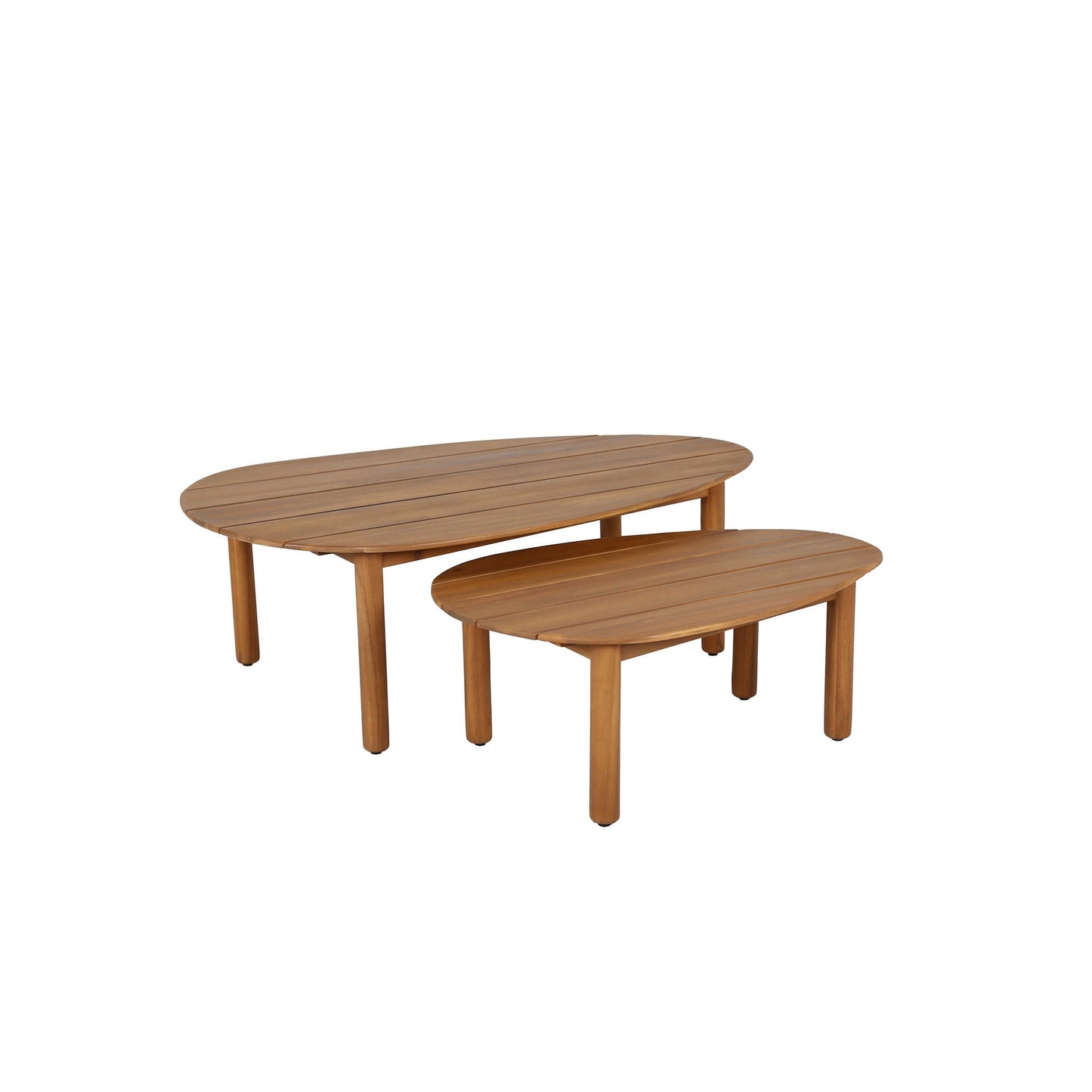 BEST Beistelltisch Pebble Tisch 1: 120 x 39 x 80, Tisch 2:84 x 32 x 55 cm (B x H x T) Akazie akazie