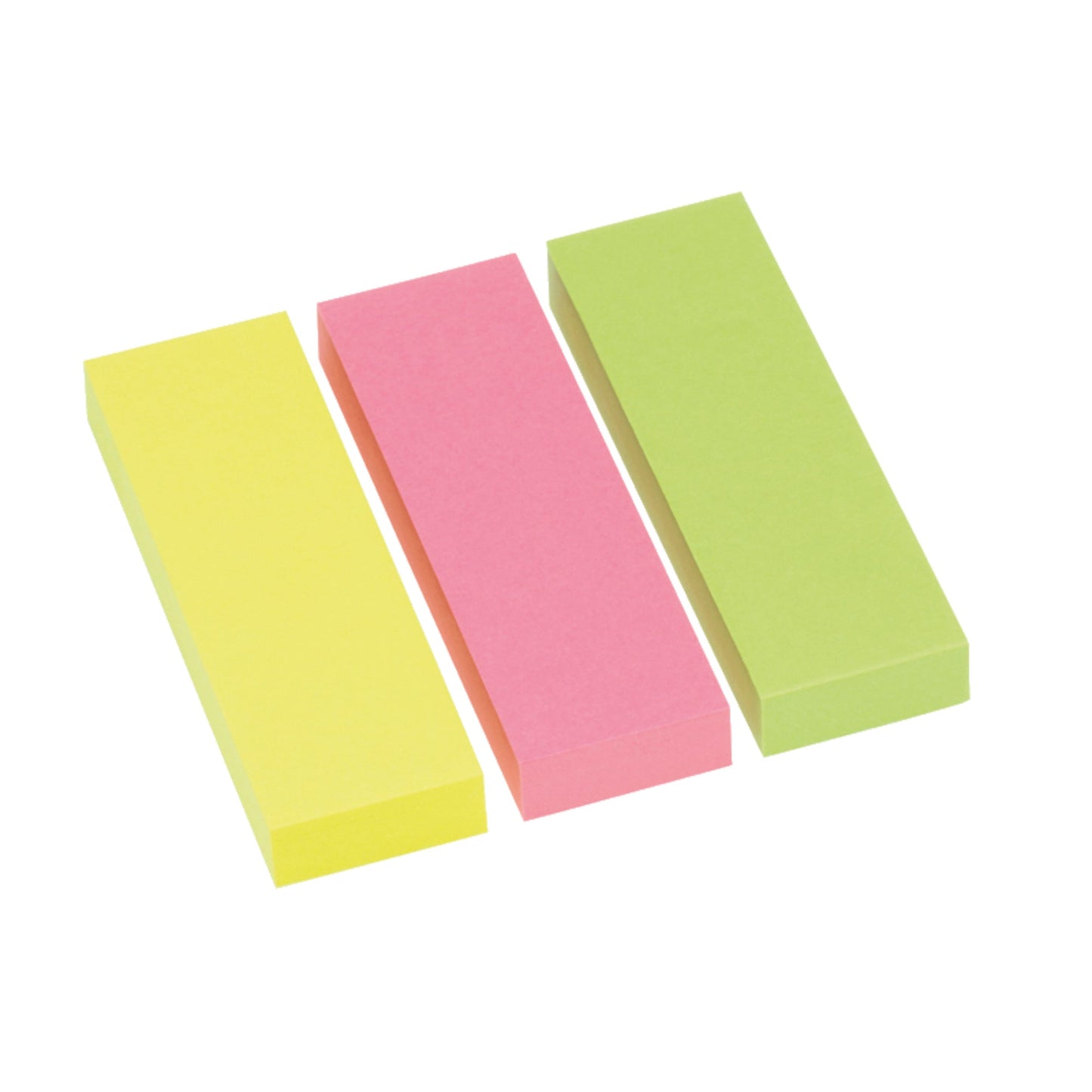Info Haftmarker 75 x 25 mm (B x H) gelb, rosa, grün 100 Bl./Block 3 Block/Pack.