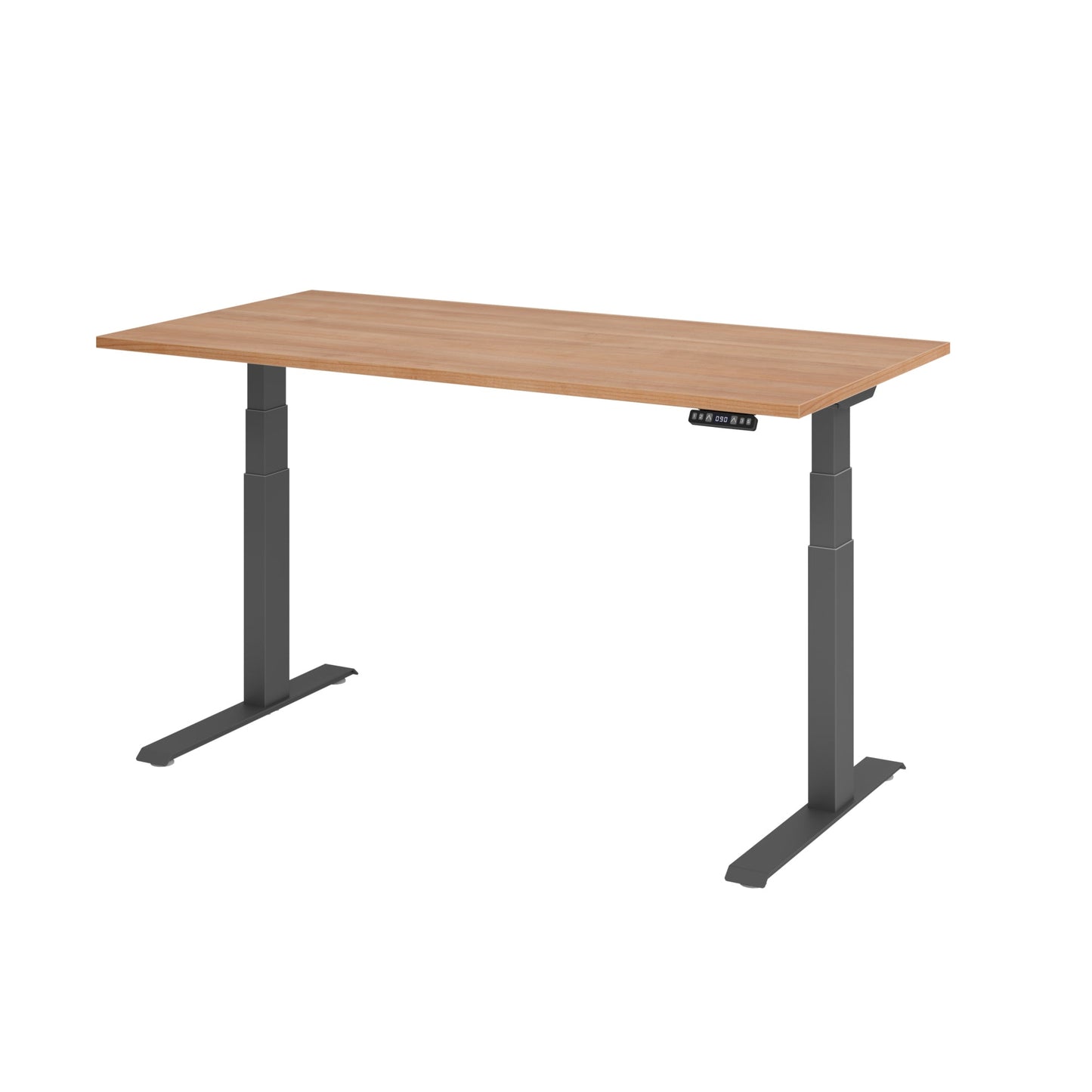 Hammerbacher Schreibtisch Basic Maße: 1.600 x 640 x 1.290 x 800 mm (B x H x T) Spanplatte nussbaum