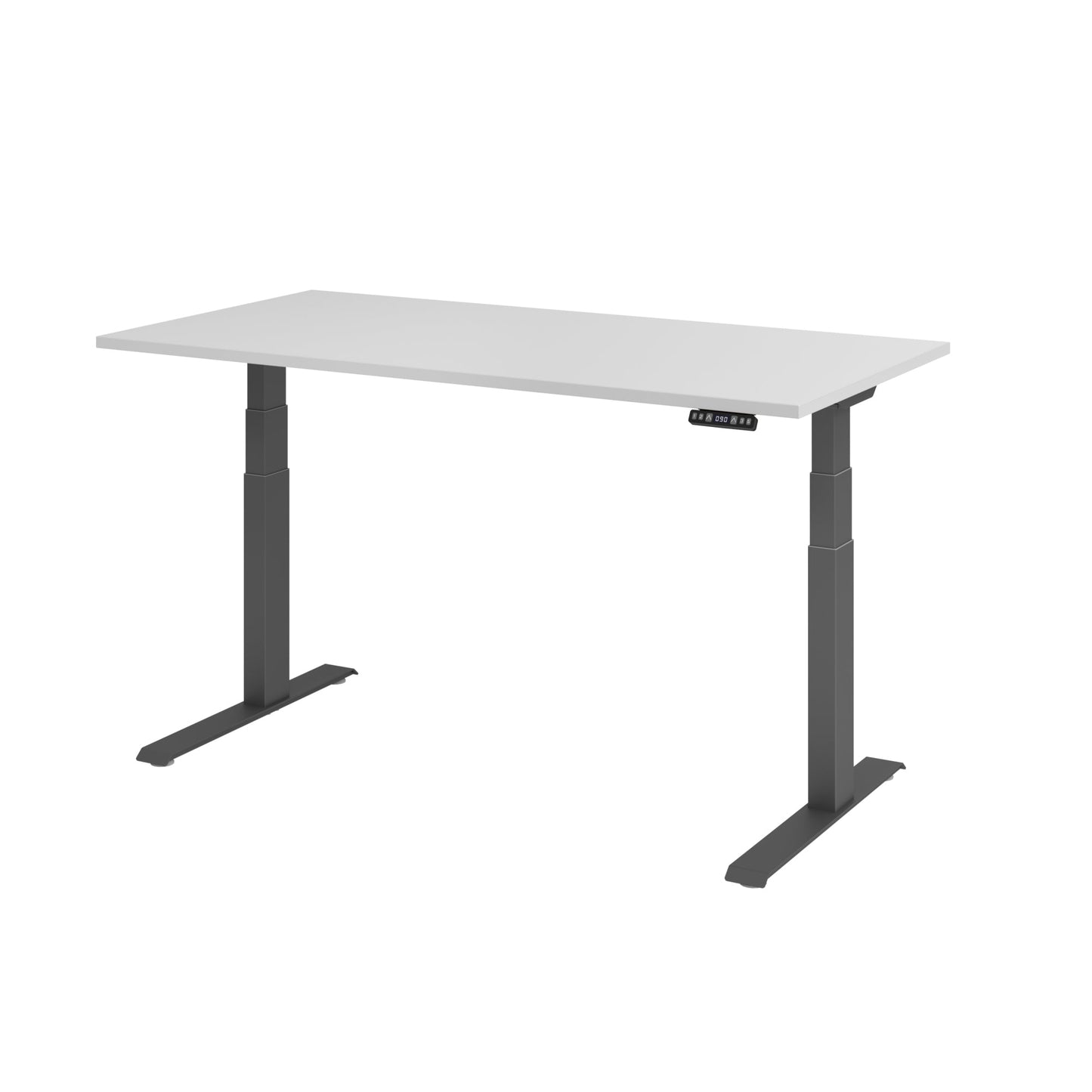 Hammerbacher Schreibtisch Basic Maße: 1.600 x 640 x 1.290 x 800 mm (B x H x T) Spanplatte grau