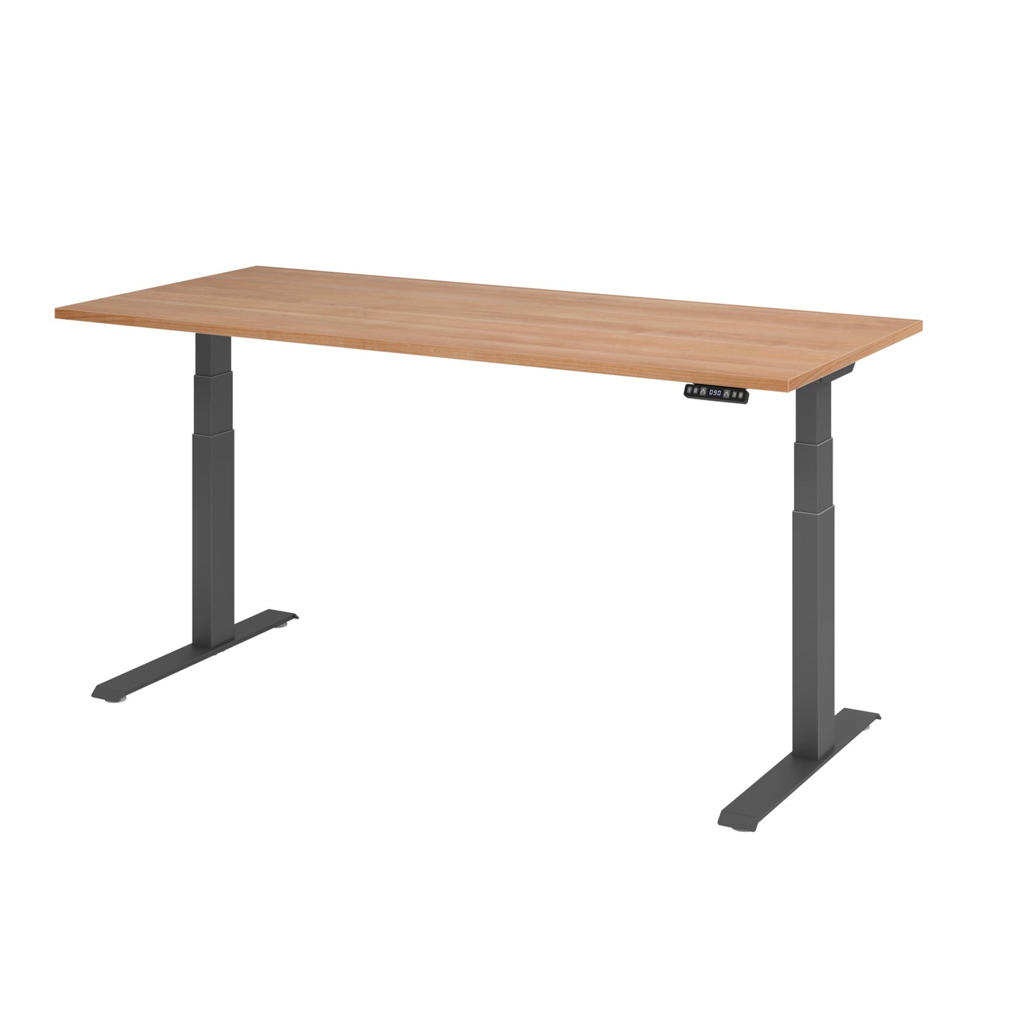 Hammerbacher Schreibtisch Basic Maße: 1.800 x 640 x 1.290 x 800 mm (B x H x T) Spanplatte nussbaum