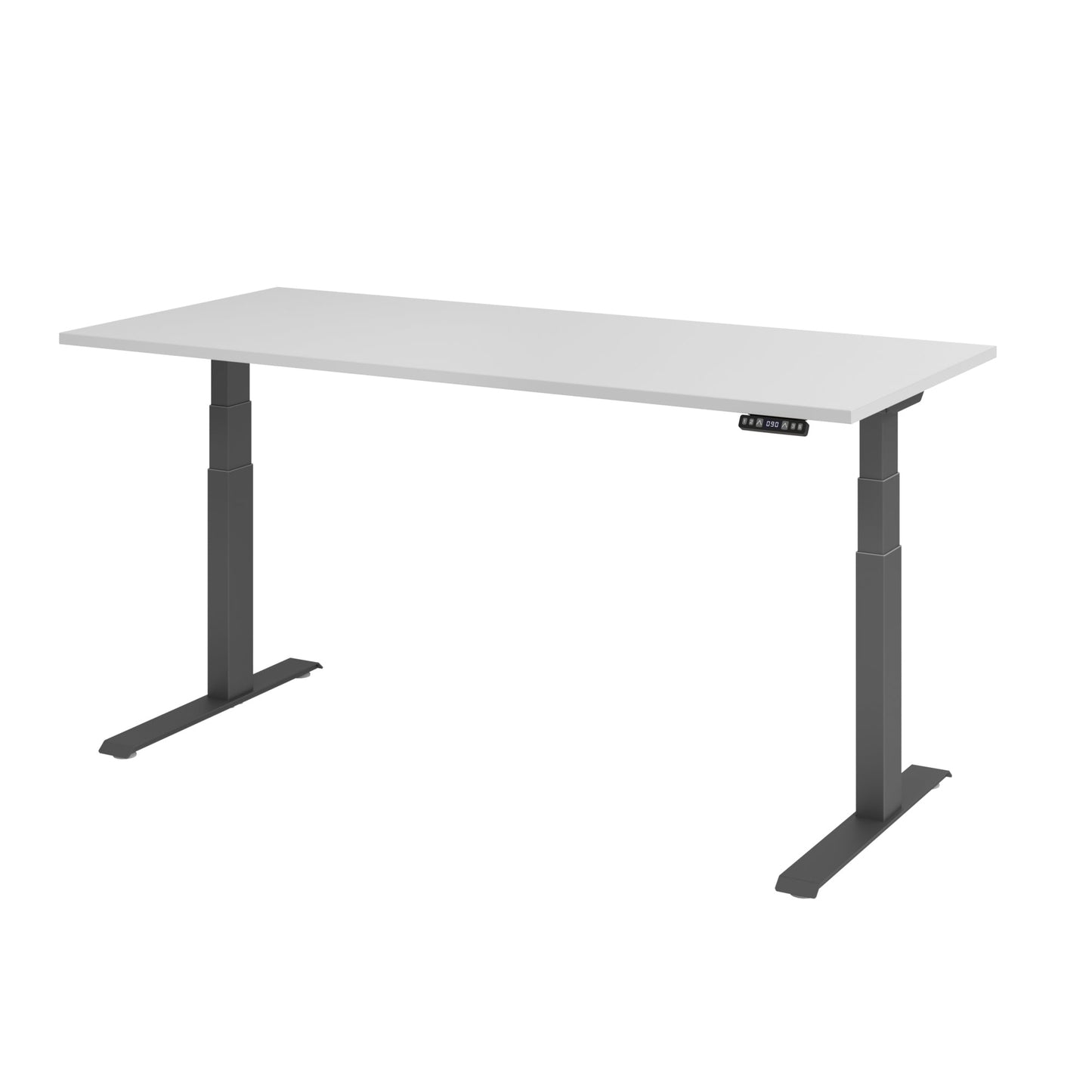 Hammerbacher Schreibtisch Basic Maße: 1.800 x 640 x 1.290 x 800 mm (B x H x T) Spanplatte grau
