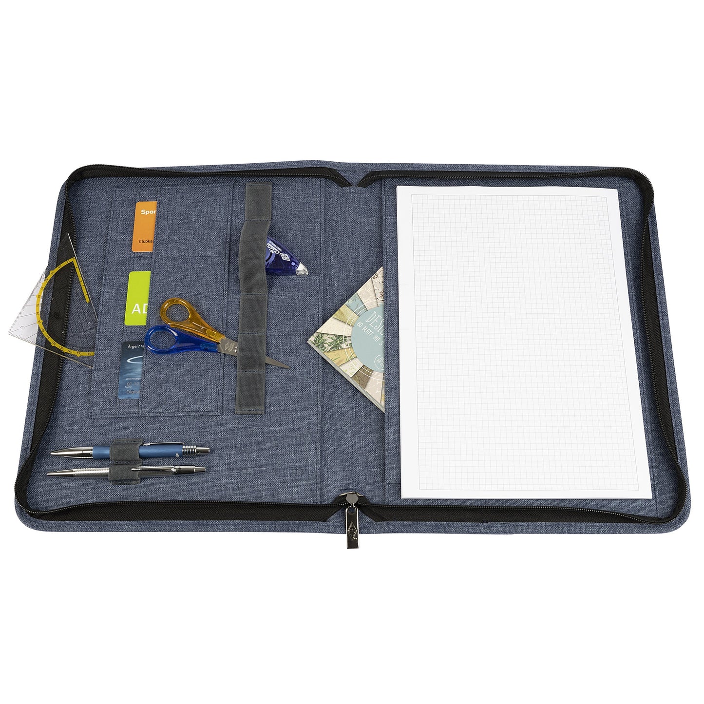 WEDO® Schreibmappe DENIM 28,5 x 35,5 x 4 cm (B x H x T) Polyester blau