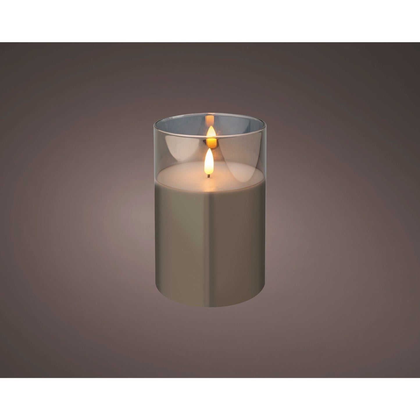 LUMINEO LED Kerze 10 x 15 cm (Ø x H) 250h Glas/Wachs grau