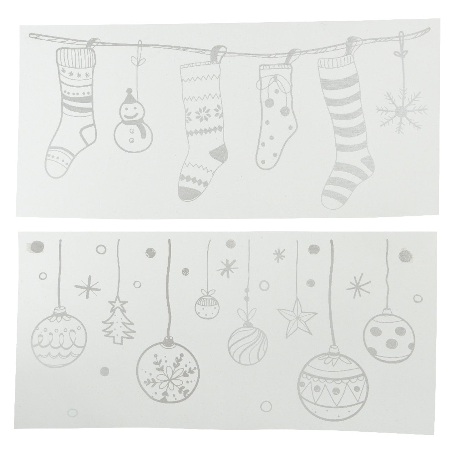 DECORIS Fensterbild PET weiß Kugeln, Socken 2 St./Pack.