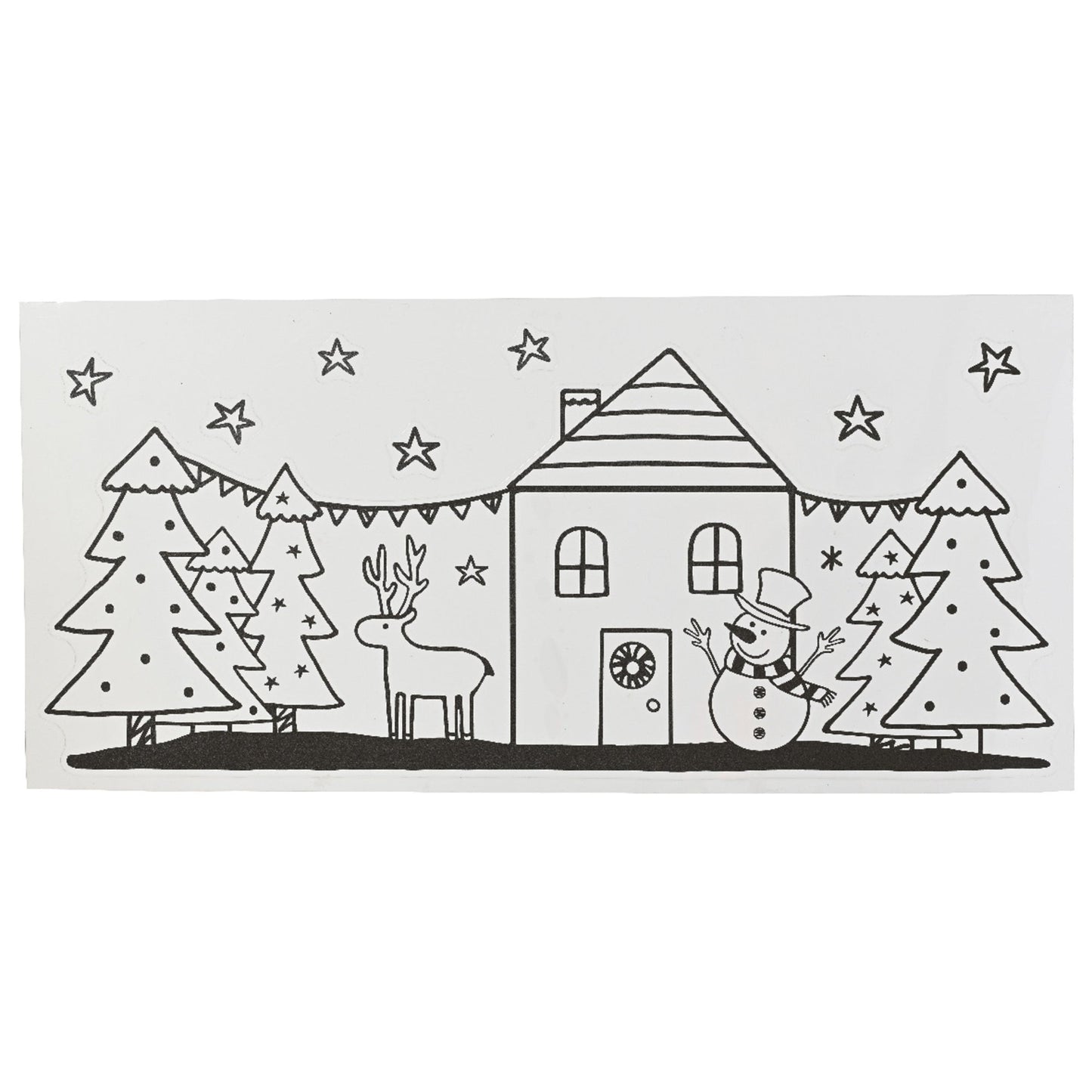 DECORIS Fensterbild PET schwarz Weihnachten