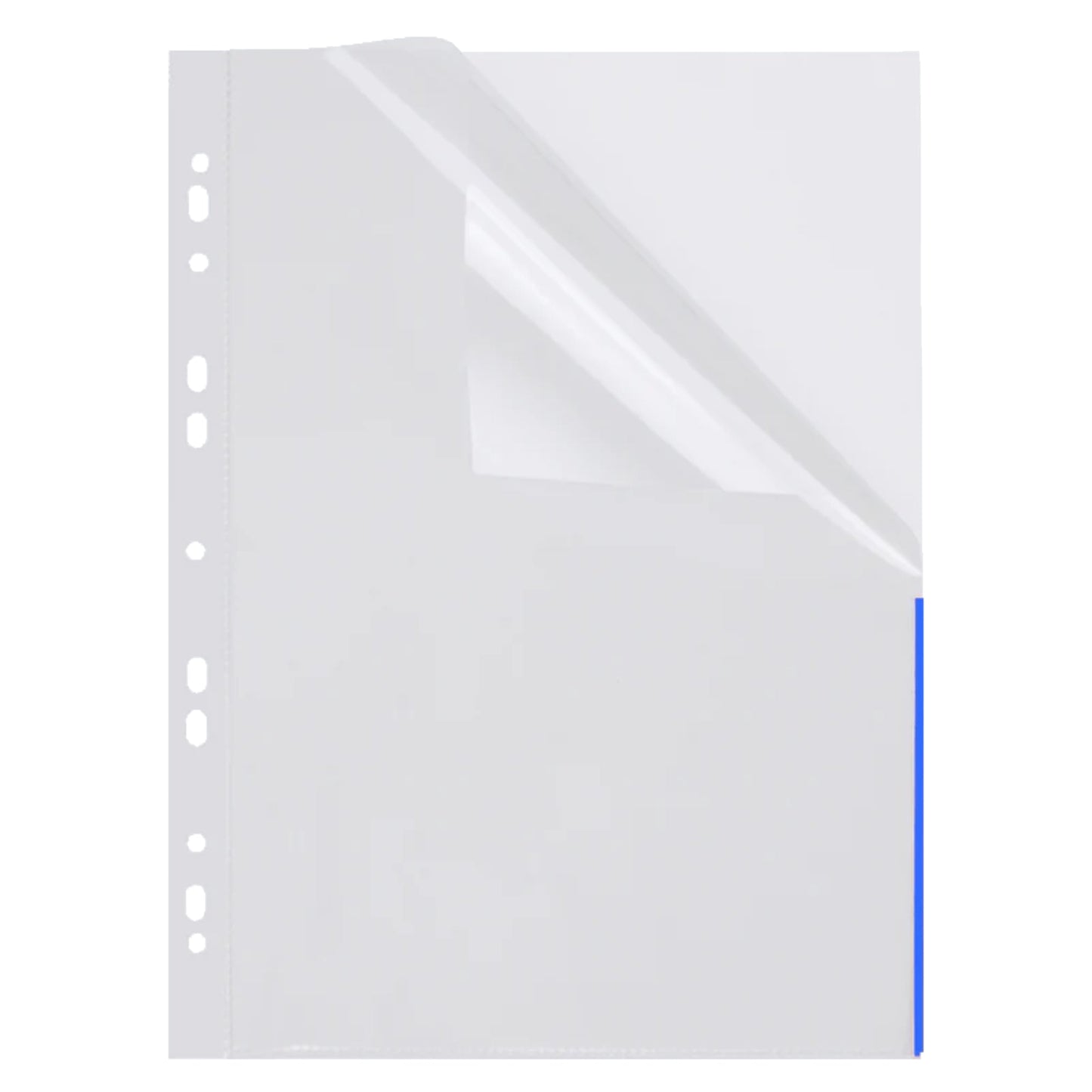 FolderSys Prospekthülle Index DIN A4 110µm oben, rechts halb offen Polypropylen blau 100 St./Pack.