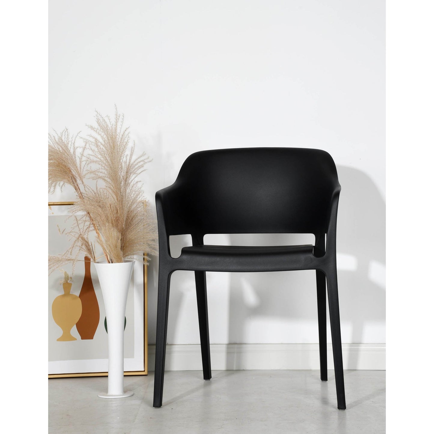 BEST Gartenstuhl Giethoorn 77,5 x 54,5 x 55 cm (B x H x T) Polypropylen schwarz 4 St./Pack.