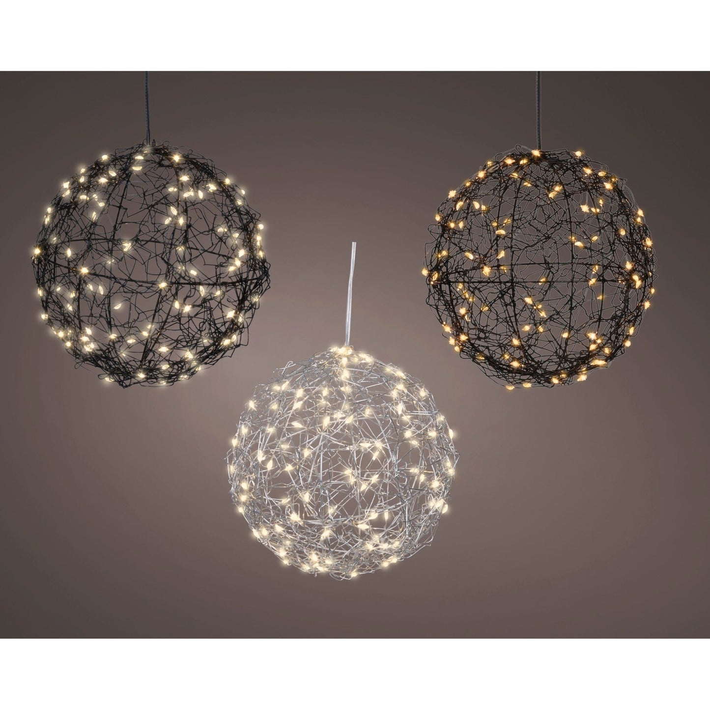 LUMINEO Lichtfigur Kugel Außenbereich LED 60 LEDs Batterie