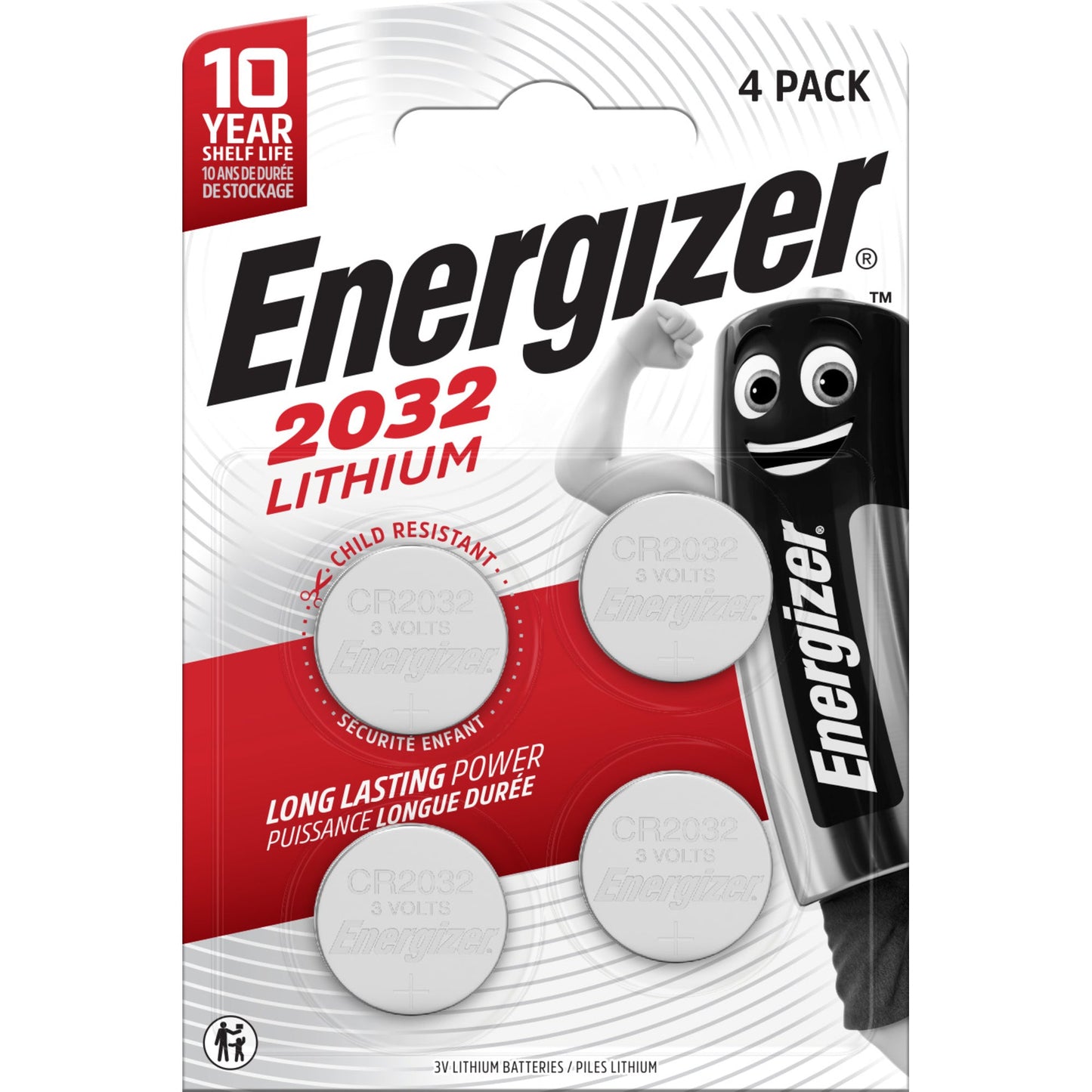 Energizer® Knopfzelle Lithium CR2032 3V 4 St./Pack.