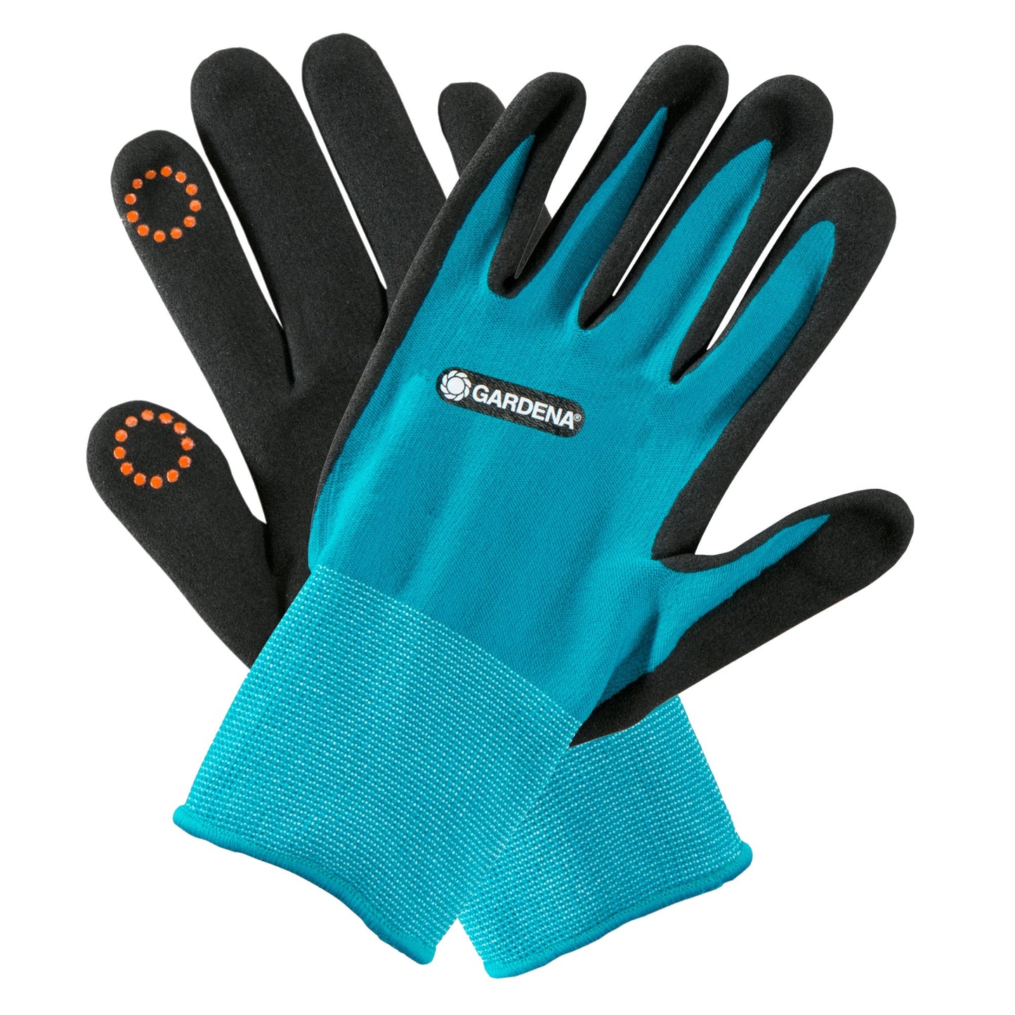 GARDENA Arbeitshandschuhe S 42 % Polyester, 55 % Nitril, 3 % Elasthan schwarz/türkis