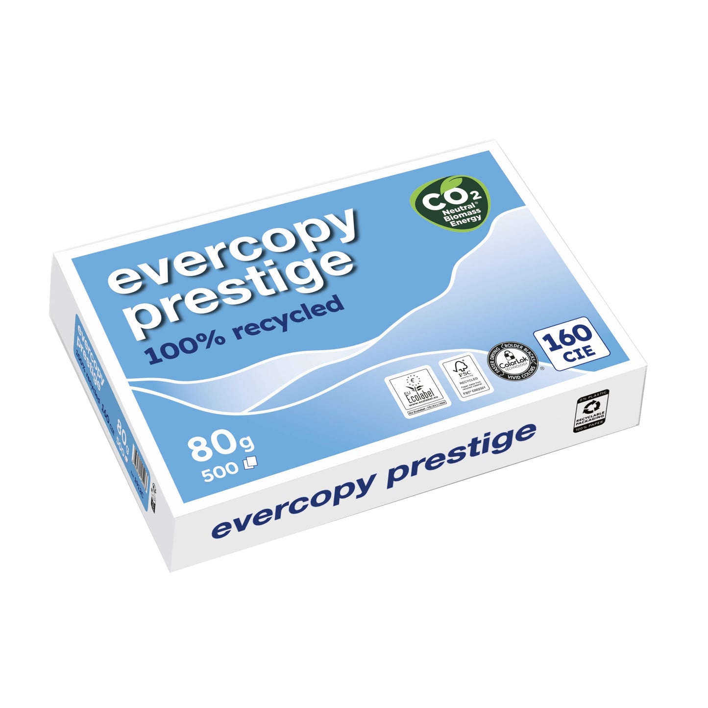 Clairefontaine Kopierpapier evercopy prestige DIN A4 80g/m² 100 % Altpapier weiß 500 Bl./Pack.