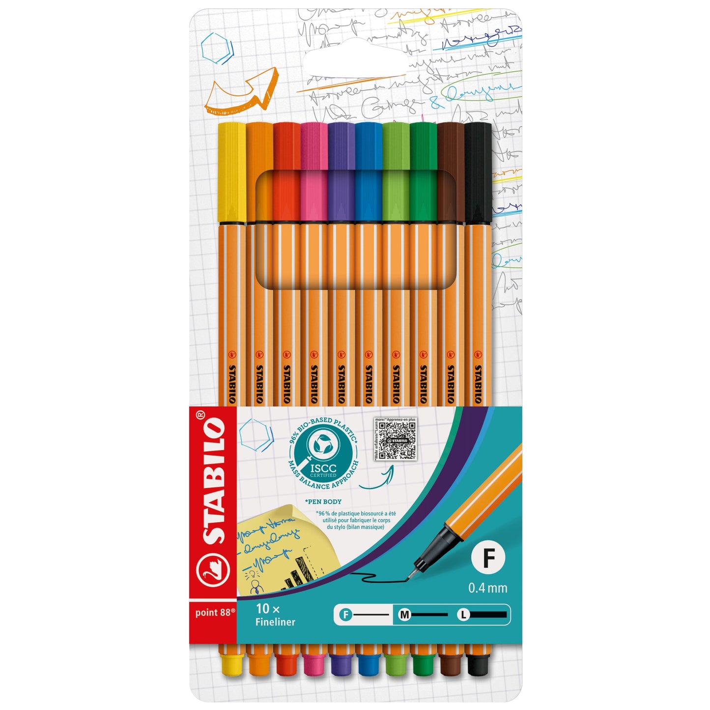 STABILO® Fineliner point 88® 0,4mm farbig sortiert 10 St./Pack.