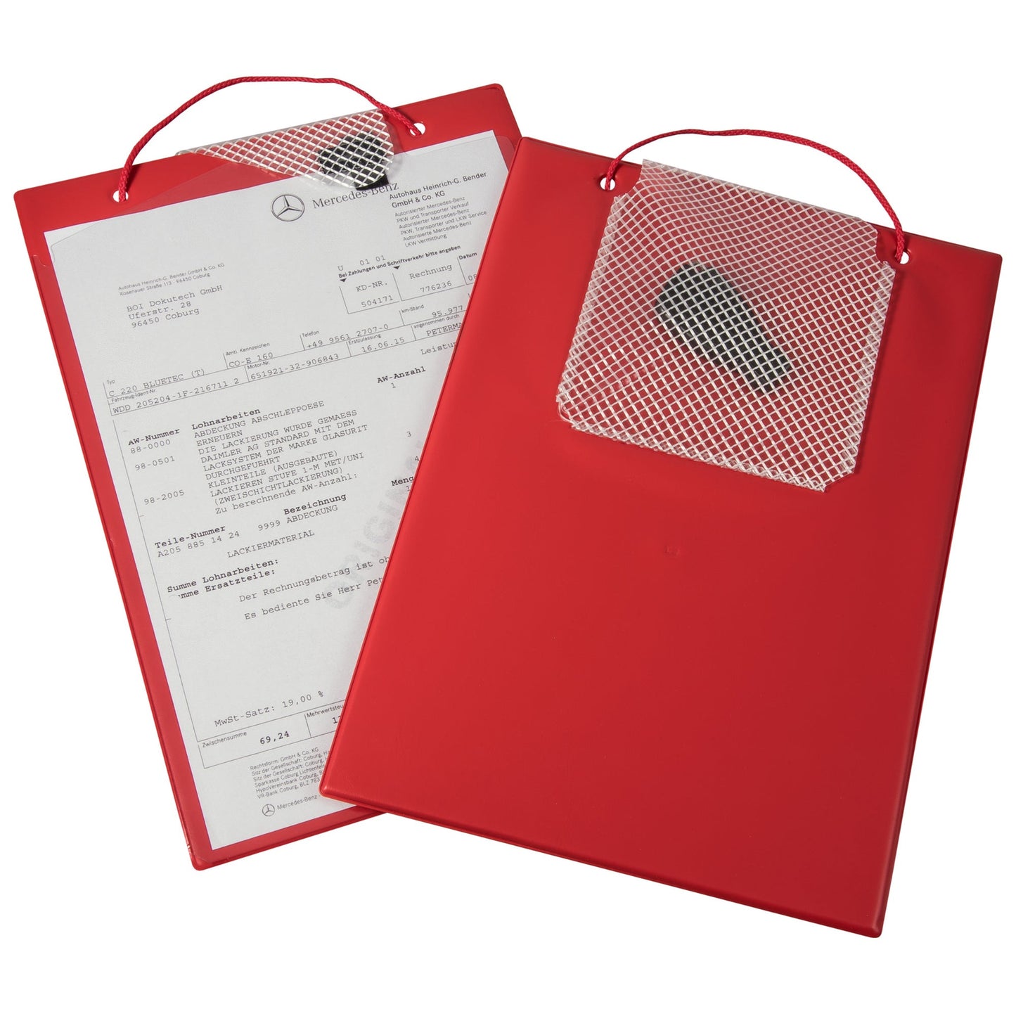 EICHNER Auftragstasche Plus DIN A4 inkl. Schlüsselfach Pappe/PVC rot 10 St./Pack.