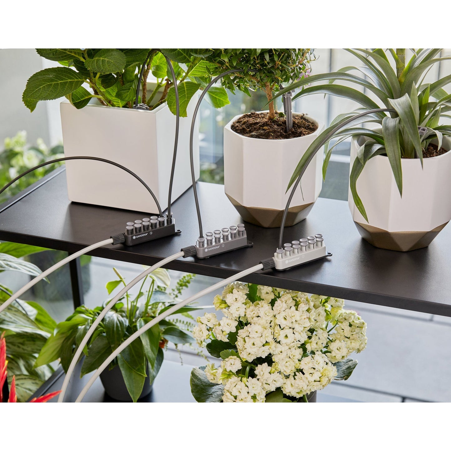 GARDENA Bewässerungssystem leicht: 15 ml/min., mittel: 30 ml/min., stark: 60l/h 62 Teile