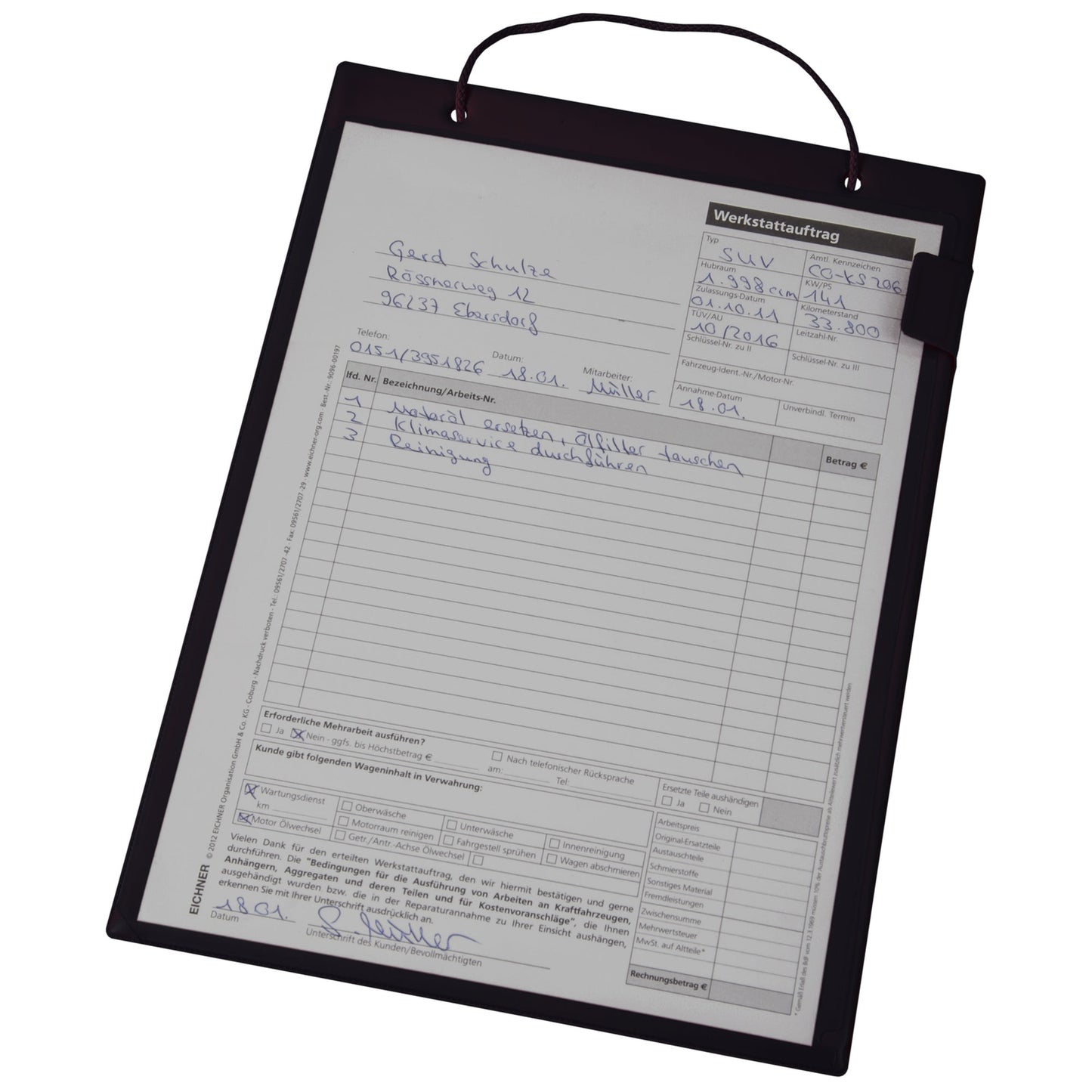 EICHNER Auftragstasche Basic DIN A4 Pappe/PVC schwarz 10 St./Pack.