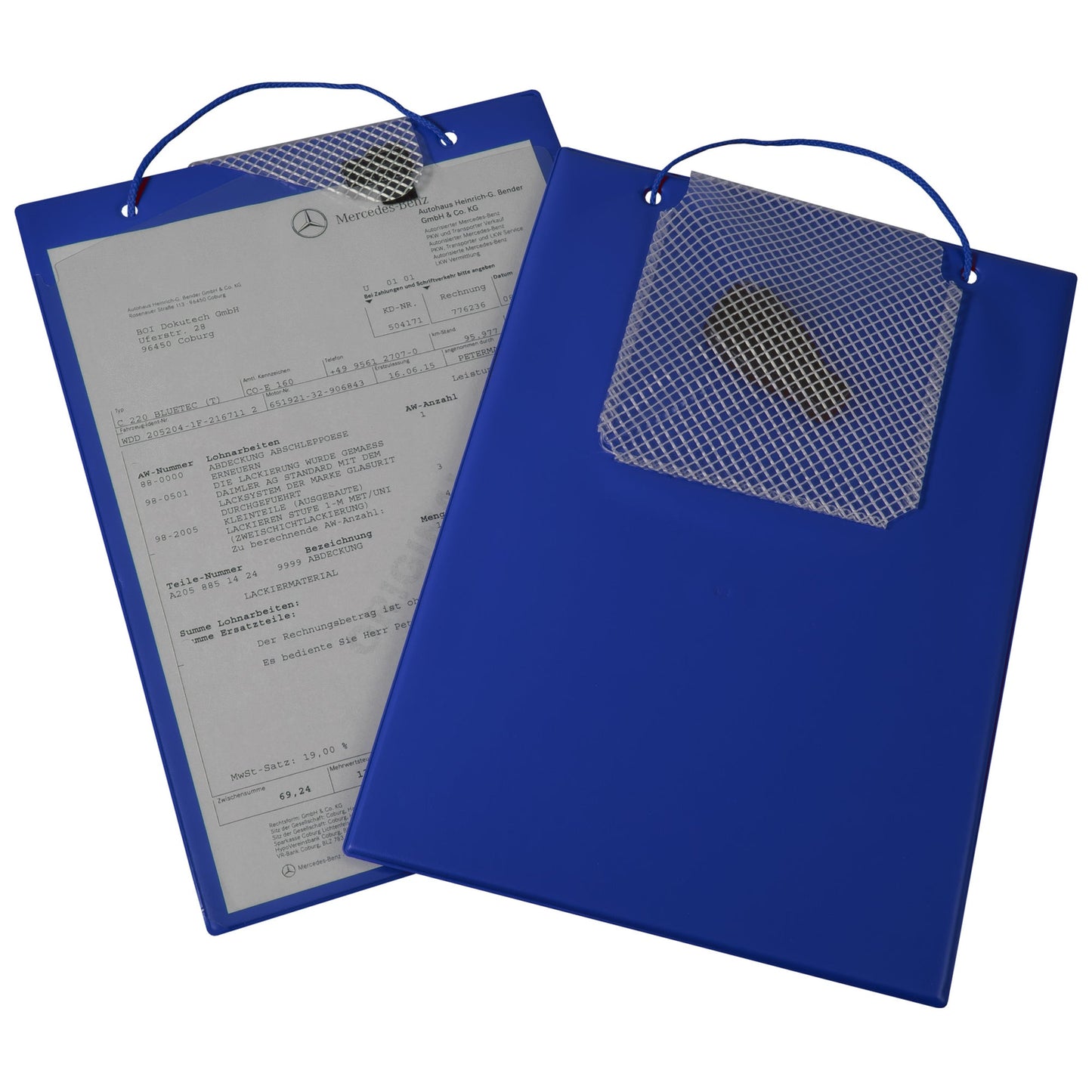 EICHNER Auftragstasche Plus DIN A4 inkl. Schlüsselfach Pappe/PVC blau 10 St./Pack.