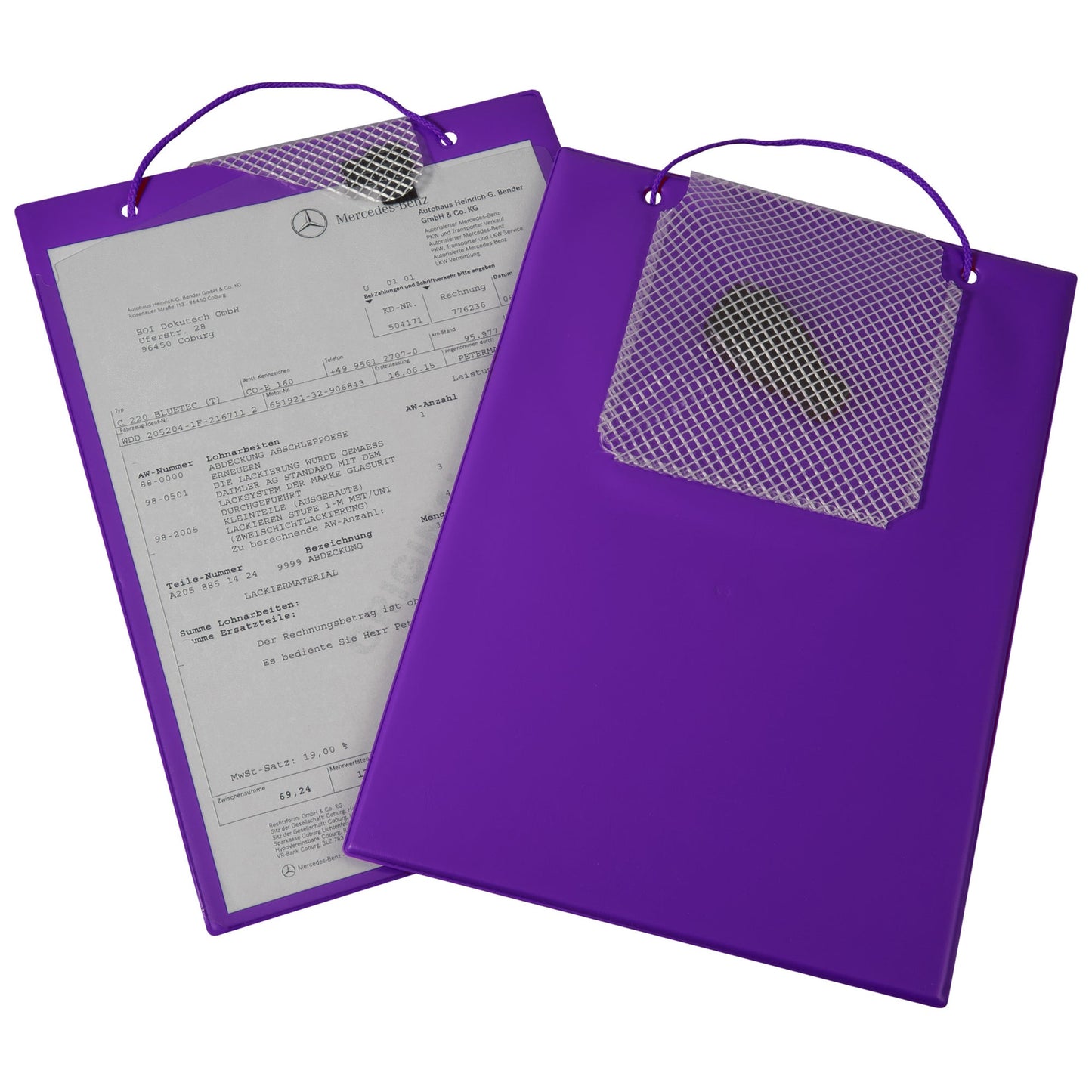 EICHNER Auftragstasche Plus DIN A4 inkl. Schlüsselfach Pappe/PVC violett 10 St./Pack.