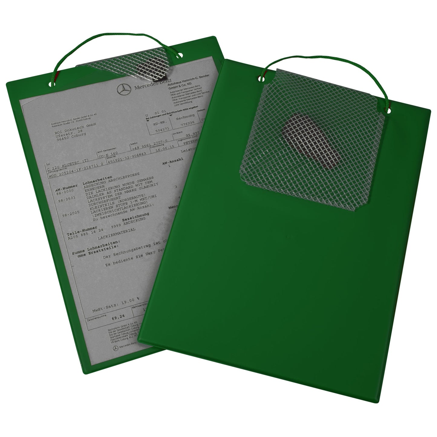 EICHNER Auftragstasche Plus DIN A4 inkl. Schlüsselfach Pappe/PVC grün 10 St./Pack.