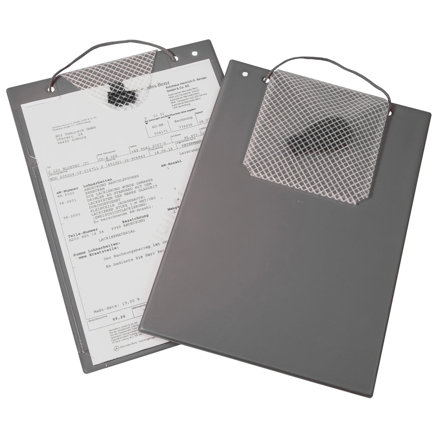 EICHNER Auftragstasche Turbo DIN A4 inkl. Schlüsselfach Pappe/PVC grau 10 St./Pack.
