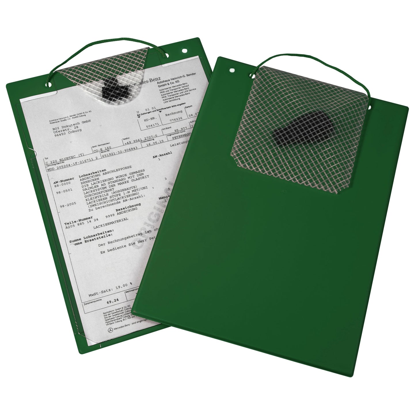 EICHNER Auftragstasche Turbo DIN A4 inkl. Schlüsselfach Pappe/PVC grün 10 St./Pack.