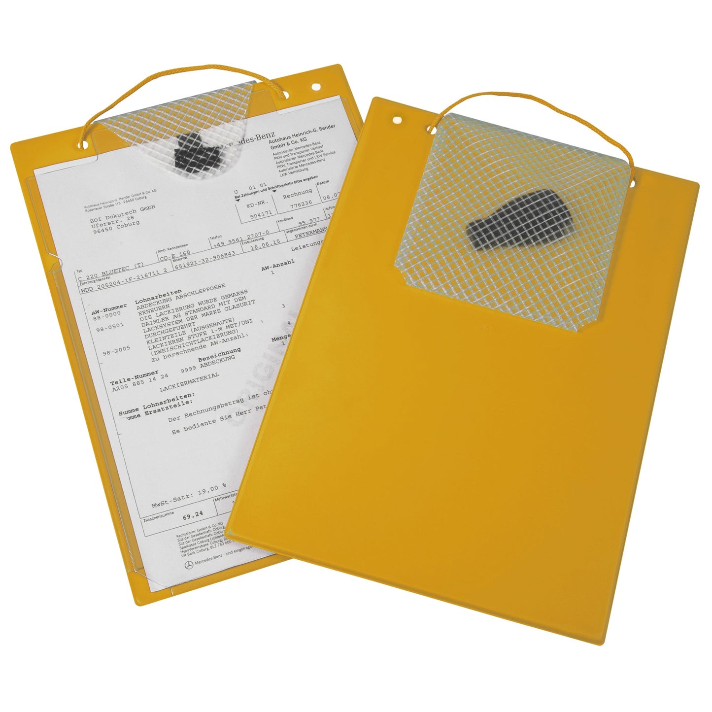 EICHNER Auftragstasche Turbo DIN A4 inkl. Schlüsselfach Pappe/PVC gelb 10 St./Pack.