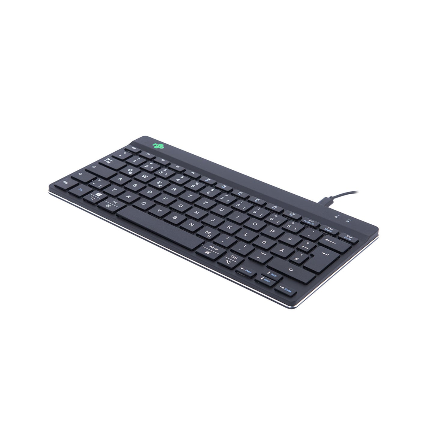 R-Go Tools Tastatur Compact Break Windows®, Mac universell USB-C inkl. USB-C/USB-A Adapter schwarz